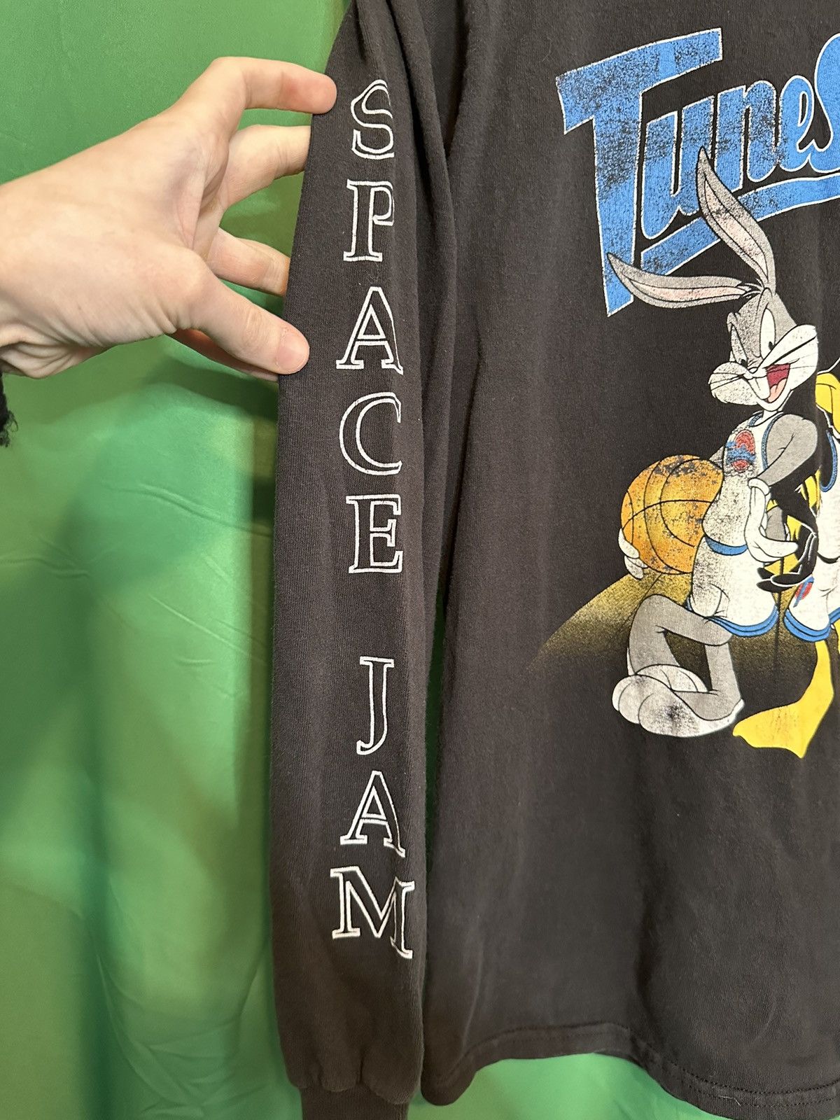 Vintage SPACE JAM logo sleeve L/S Tune Squad vintage t-shirt Size US XS / EU 42 / 0 - 5 Thumbnail