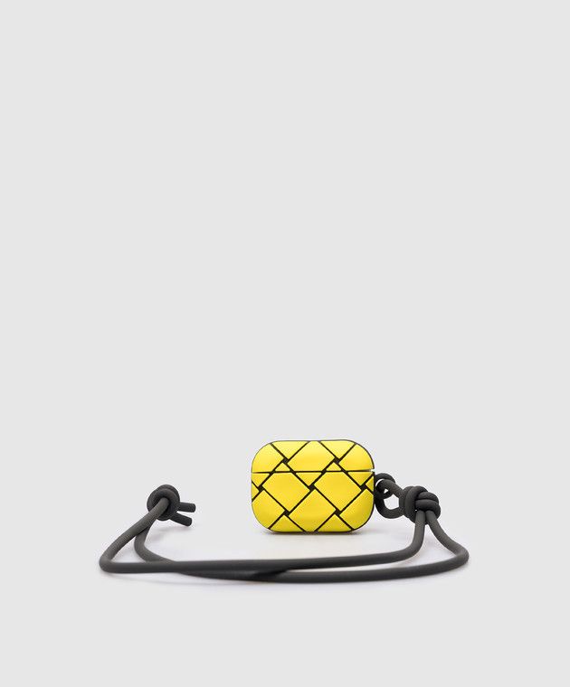 Bottega Veneta o1w1db10525 Size: OS / AirPods Pro Case in Black/Yellow Size ONE SIZE - 1 Thumbnail