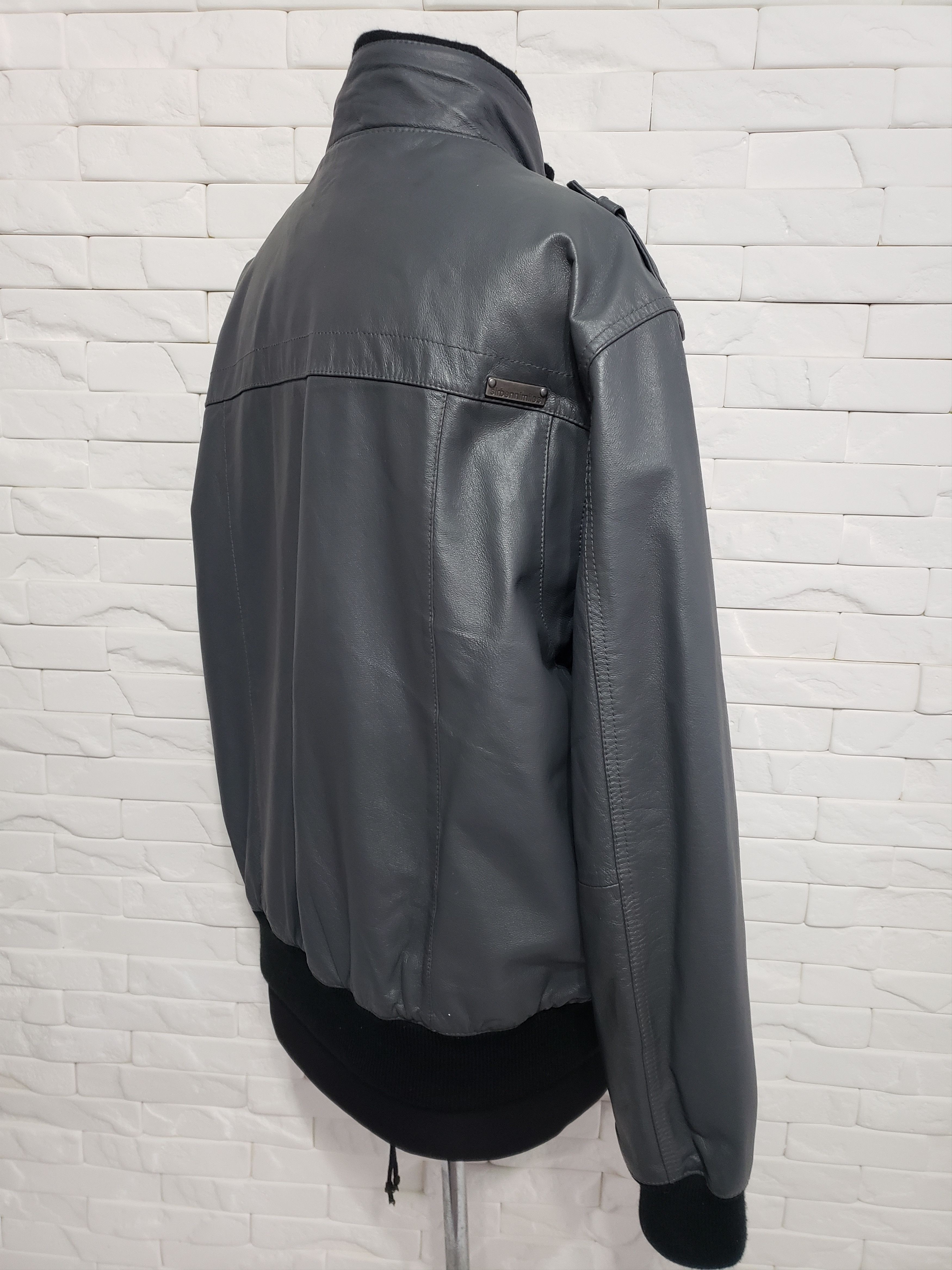 Other Gray leather jacket with a zipper with many pockets. Size US L / EU 52-54 / 3 - 4 Thumbnail