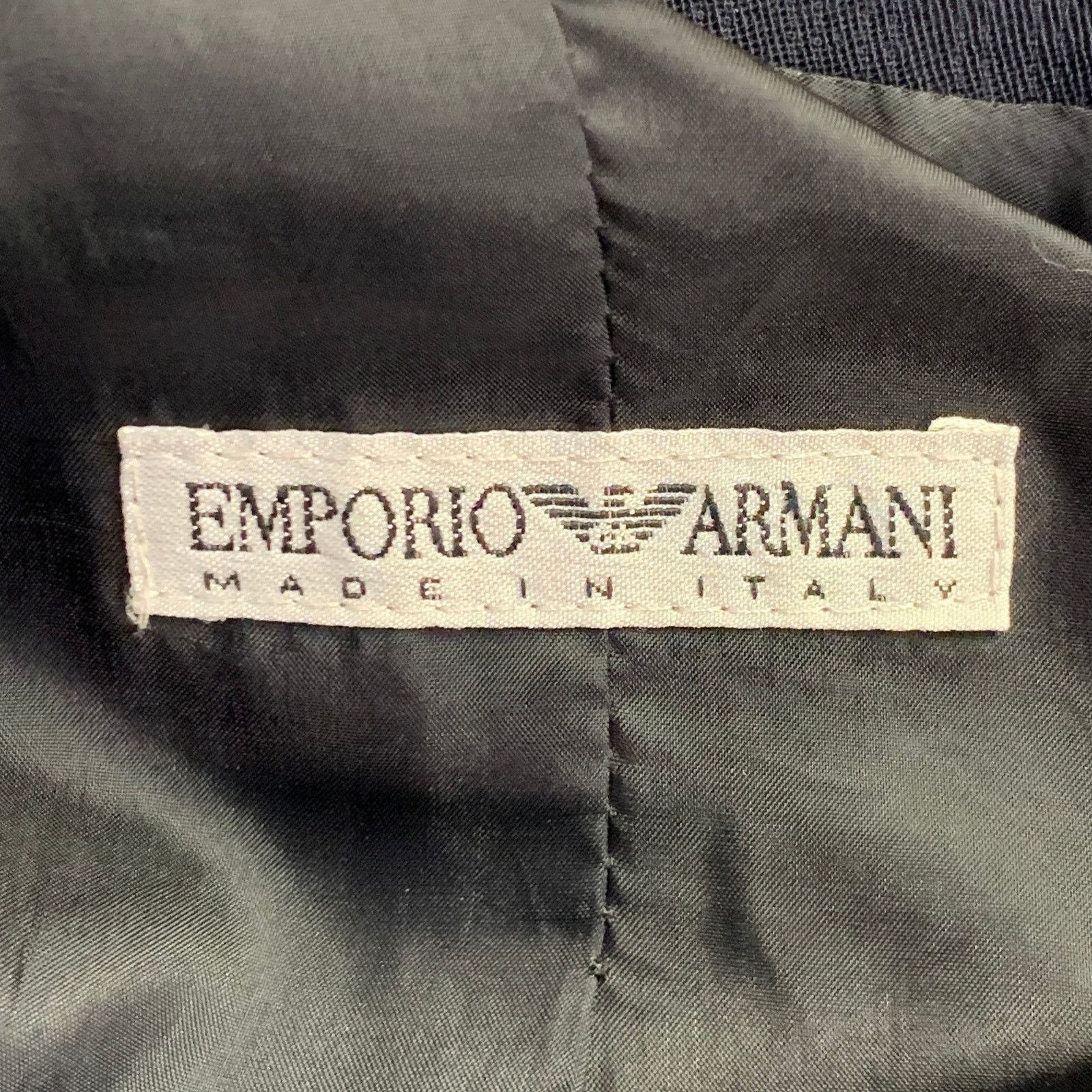 Emporio Armani Size 4 Navy Wool Blend Stripe Single Button Jacket Blazer Size S / US 4 / IT 40 - 5 Thumbnail