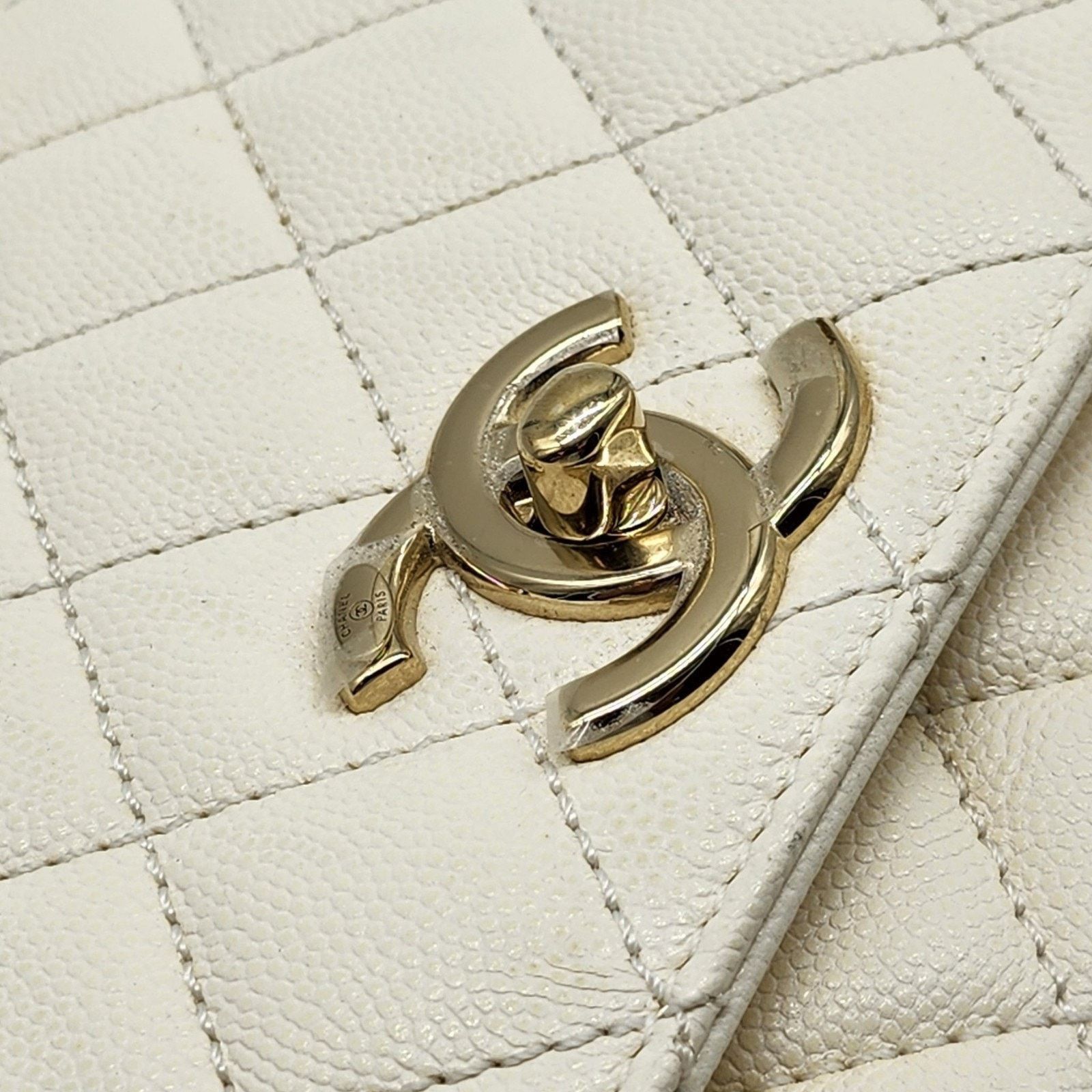 Chanel Coco Top Handle Leather Flap Shoulder Bag White - Preowned Size ONE SIZE - 6 Thumbnail