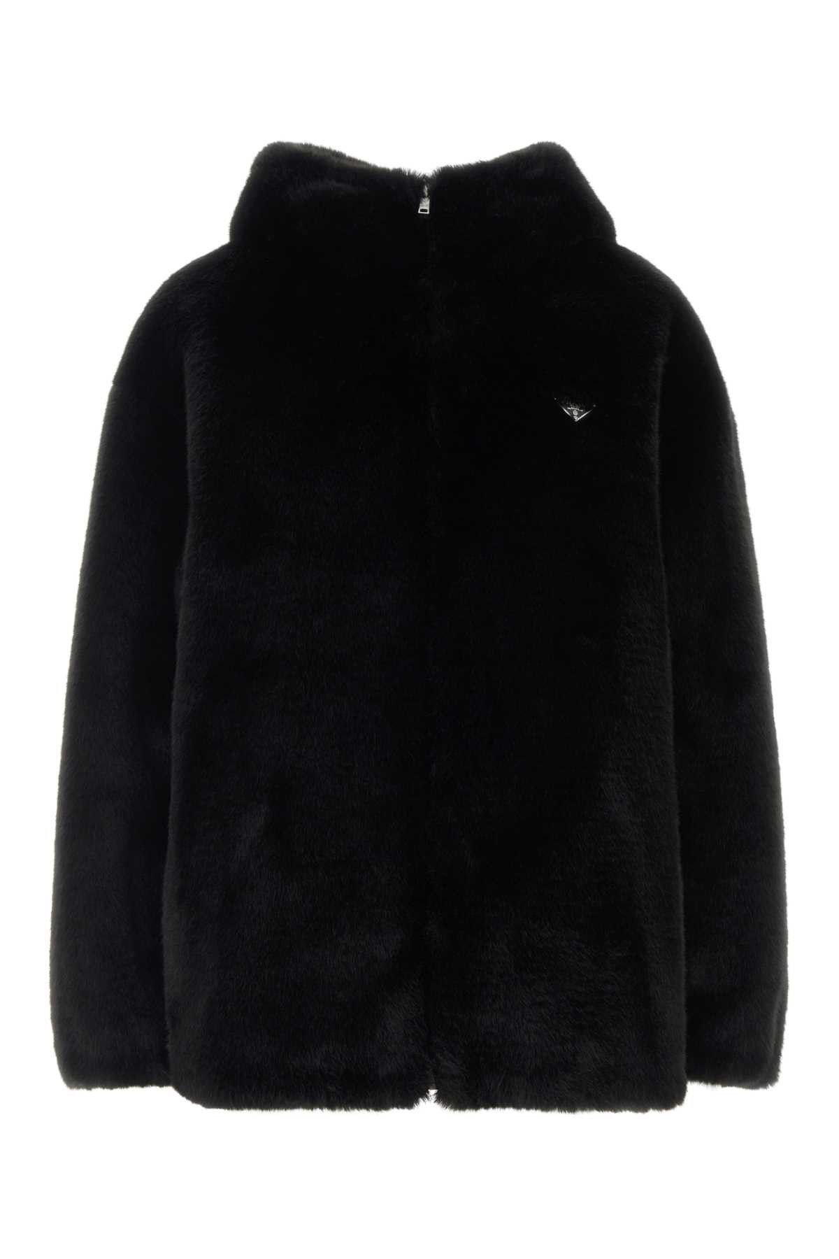 Prada Black Eco Fur Reversible Jacket Size M / US 6-8 / IT 42-44 - 1 Thumbnail
