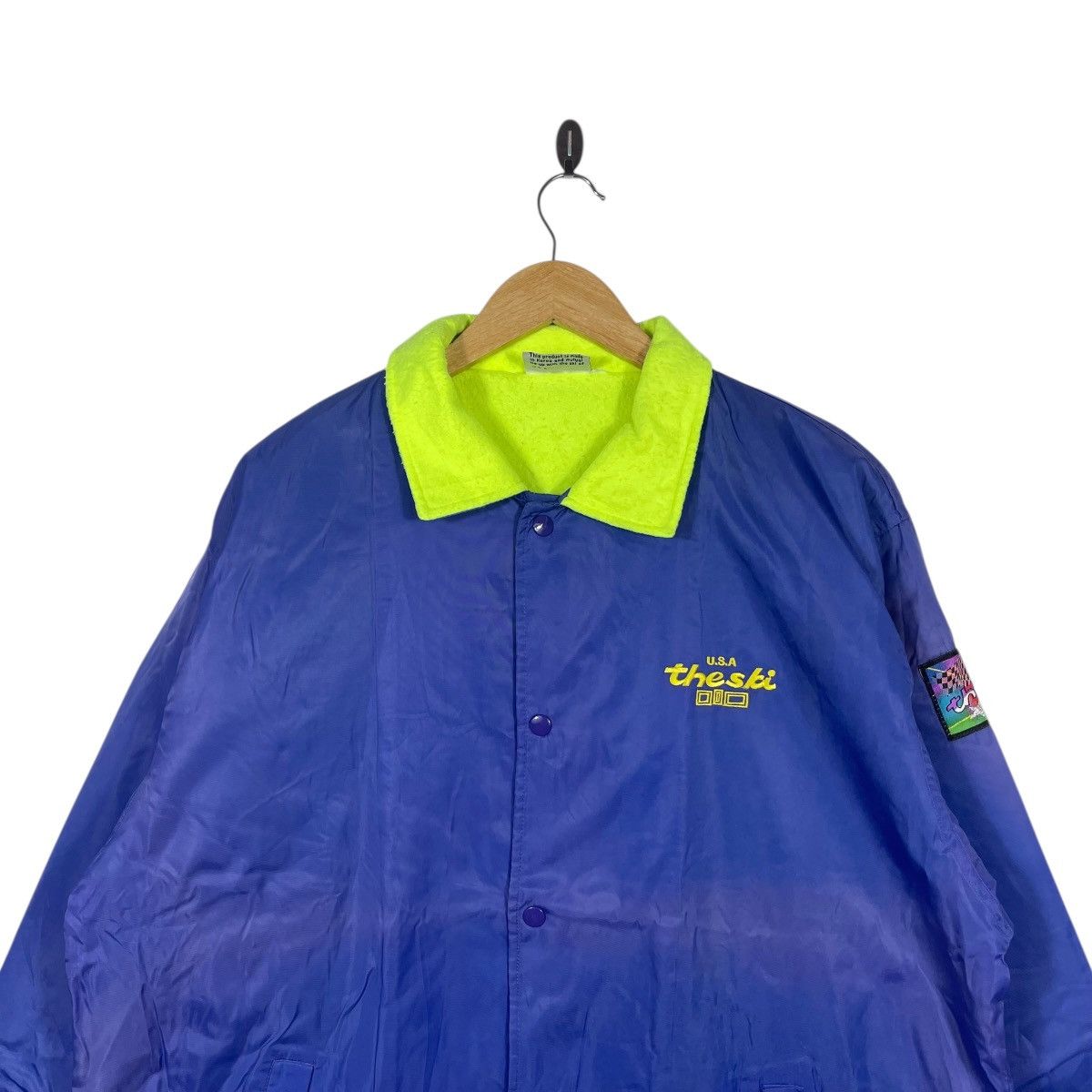 Coach Vintage The Ski USA Coach Jacket Fleece Lined Blue Neon Size US XL / EU 56 / 4 - 2 Thumbnail