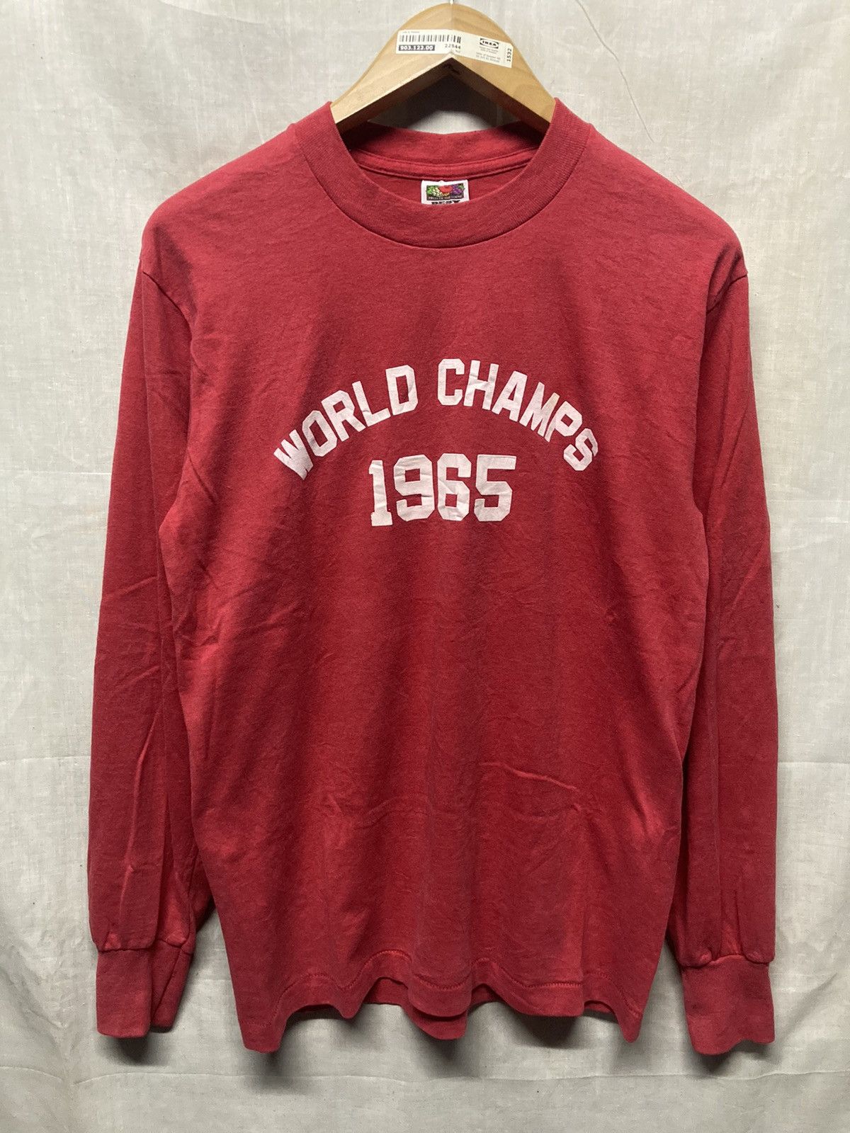 Fruit Of The Loom × Vintage Vintage 90s World Champs 1965 Longsleeve Tee Size US M / EU 48-50 / 2 - 1 Thumbnail