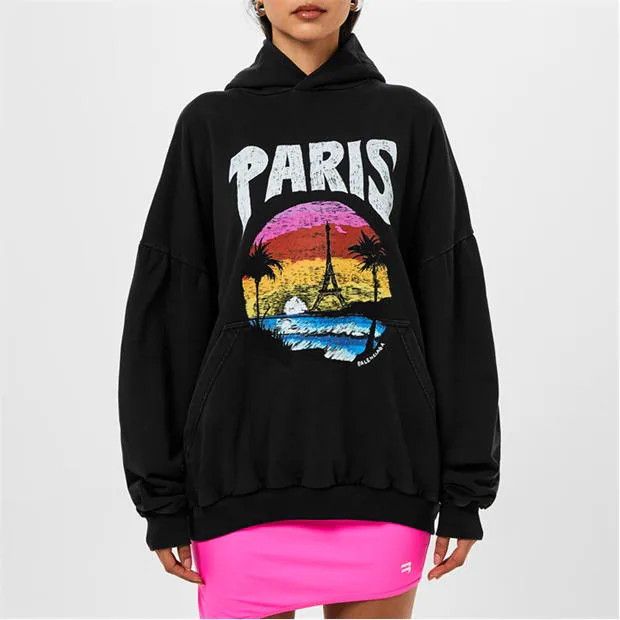Balenciaga o1g2r1mq0924 Tropical Hoodies in Black Size XS / US 0-2 / IT 36-38 - 3 Thumbnail