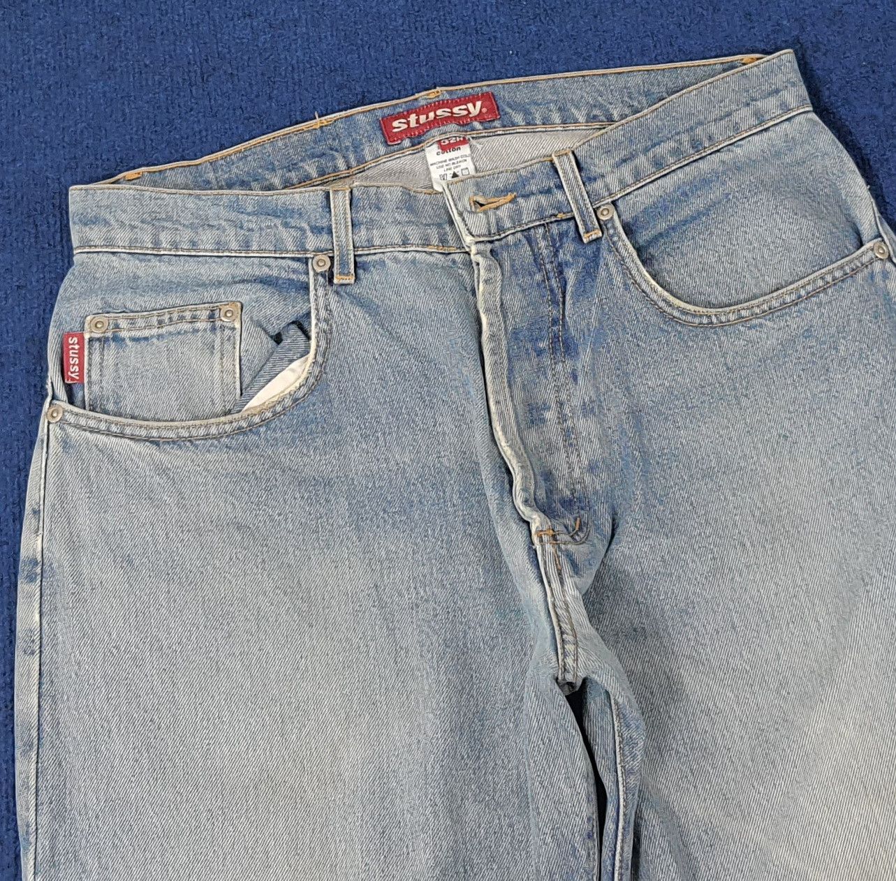 Stussy × Vintage Vintage Stussy Streetwear Custom Logo Jeans Size US 32 / EU 48 - 4 Thumbnail