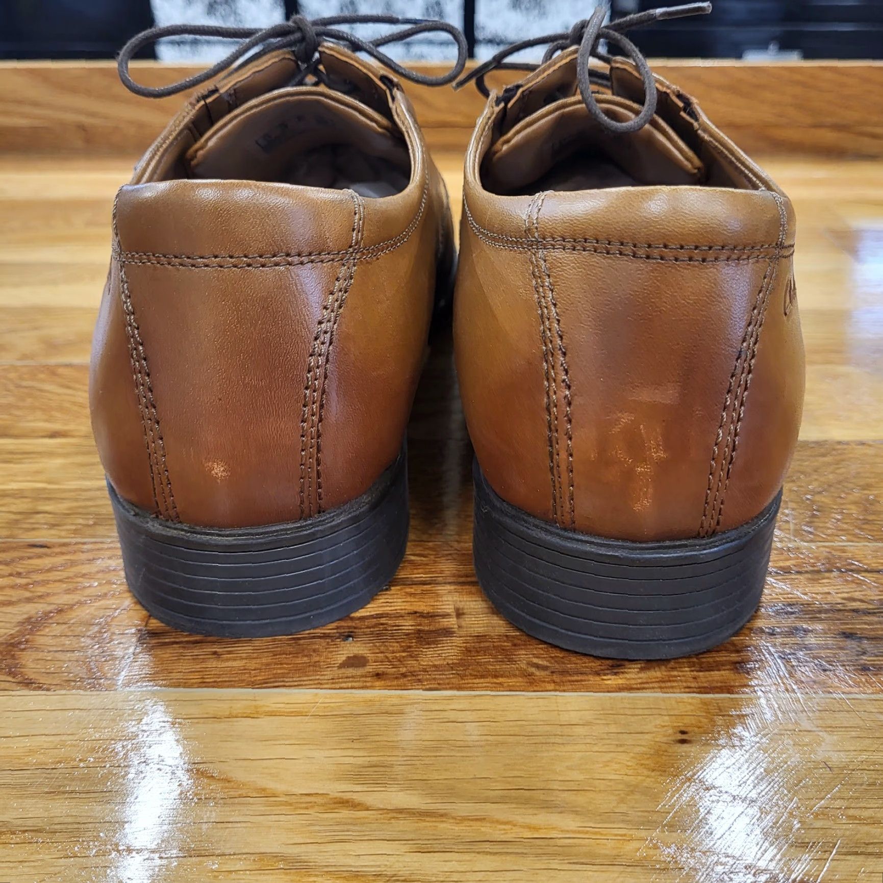 Clarks Clarks Tilden Cap Toe Oxford Shoes Men Dress Leather Lace Up Dark Tan Size 12 W Formal Shoes Size ONE SIZE - 7 Thumbnail