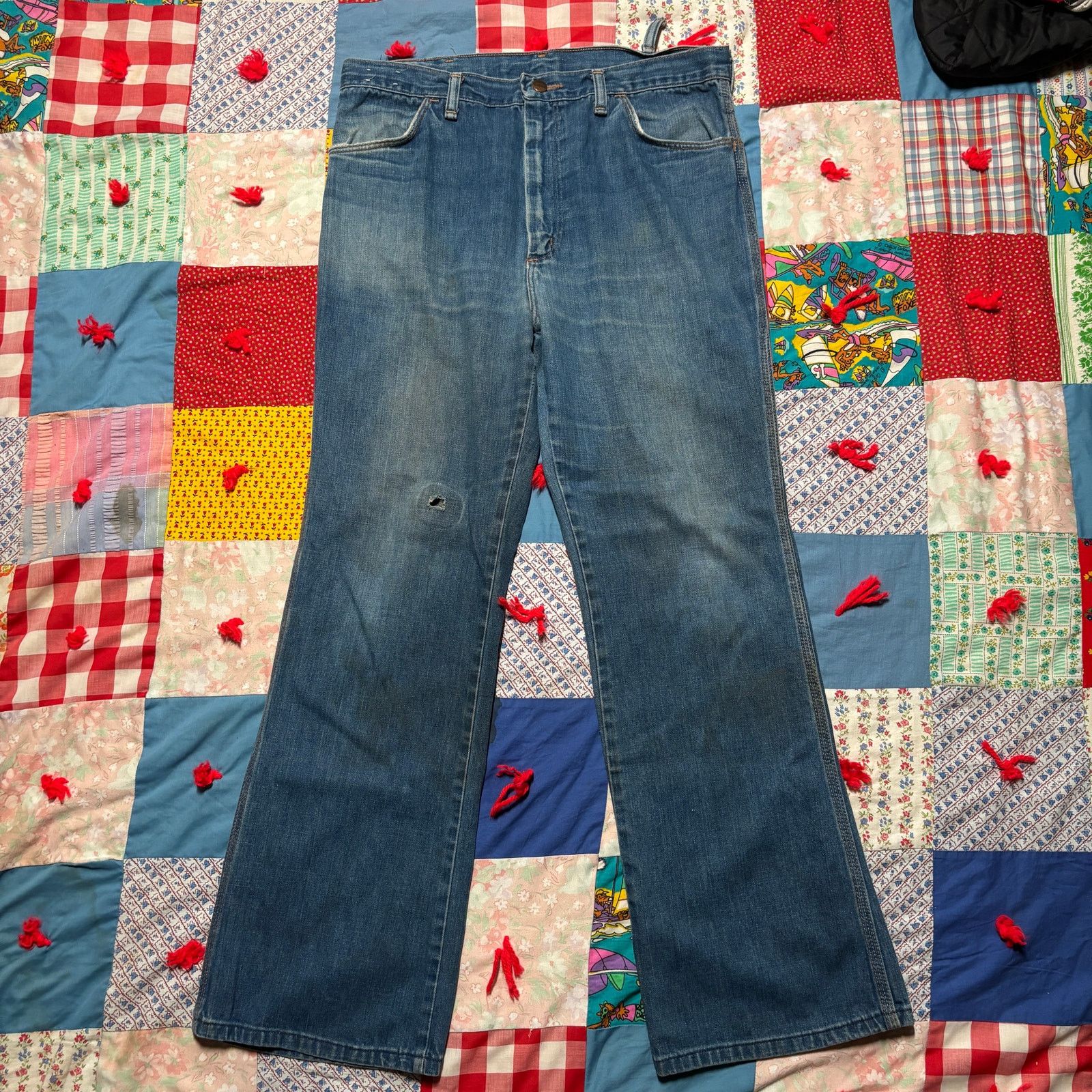 Vintage × Wrangler 70s Wrangler Maverick Bootcut Blue Jeans Western Style 34x30 Size US 34 / EU 50 - 7 Thumbnail