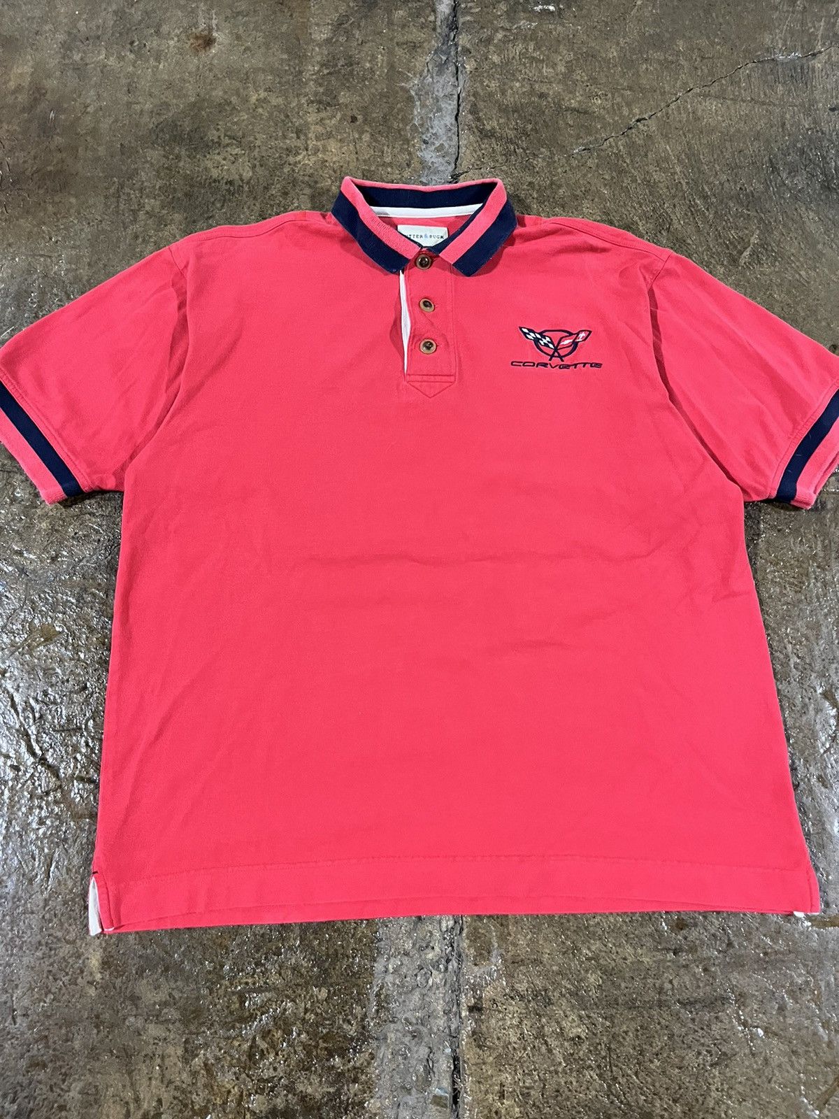 Chevrolet × Vintage Crazy Vintage Corvette Embroidered Logo Polo Tee Shirt Size US XL / EU 56 / 4 - 3 Thumbnail