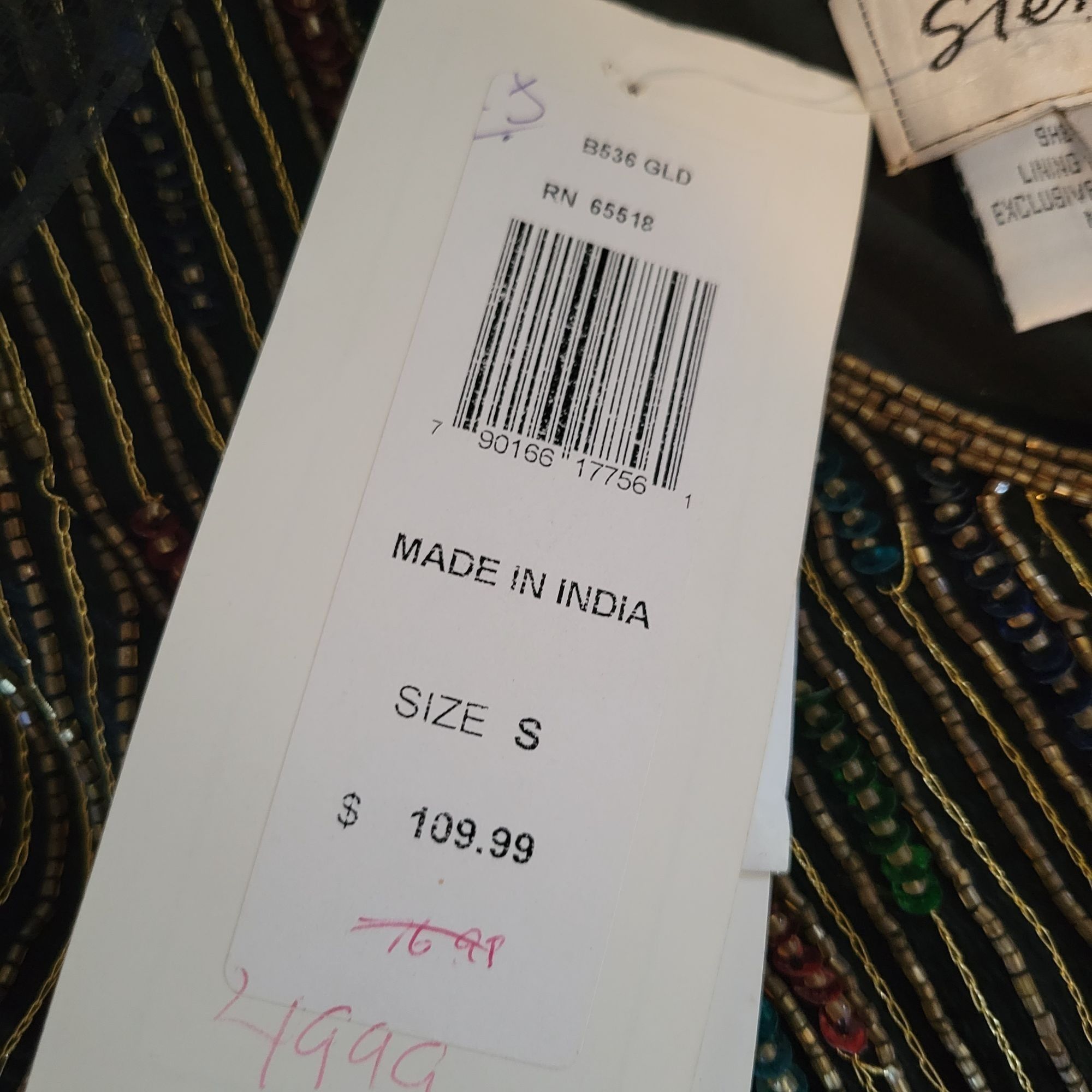 Other Stenay S Silk Rainbow Beaded Black Top Short Sleeves Sequins Size S / US 4 / IT 40 - 7 Thumbnail