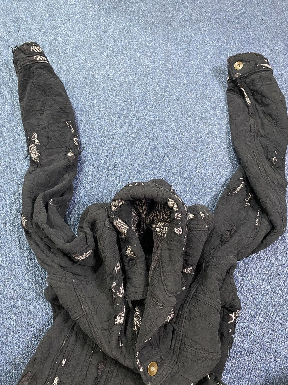 Blackmeans BLACKMEANS DISTRESSED CRUST COTTON JACKET Size S / US 4 / IT 40 - 4 Thumbnail