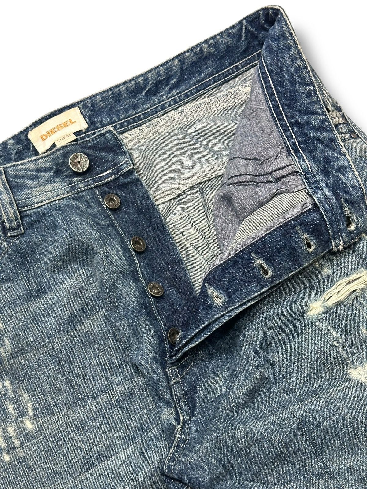 Diesel Vintage Diesel Distressed Ripped Jeans Straight With Faded Size US 34 / EU 50 - 11 Thumbnail