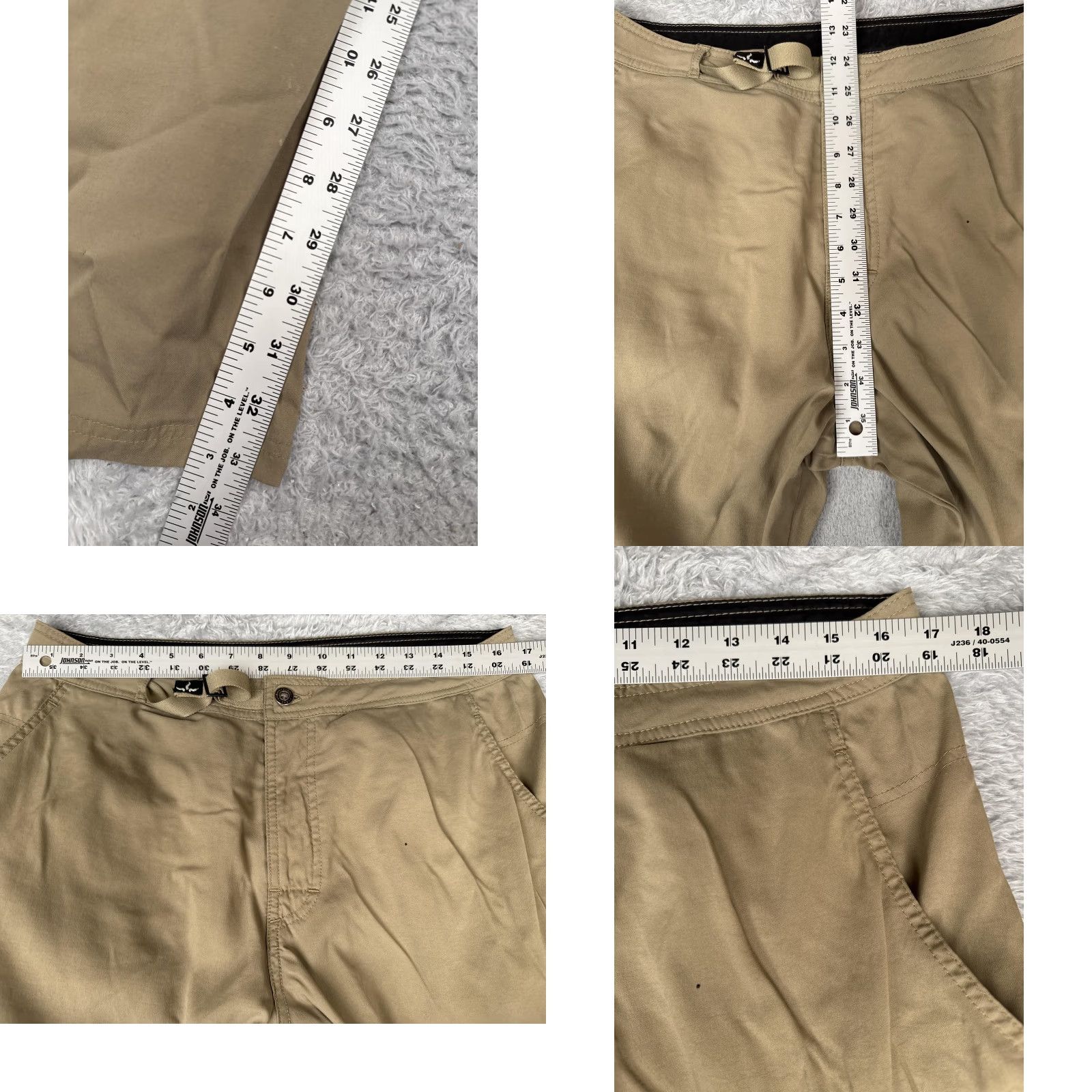 Prana PrAna Pants Mens Large Tan Hiking Outdoor Stretch Casual Trail Khaki Travel Size US 33 - 8 Thumbnail