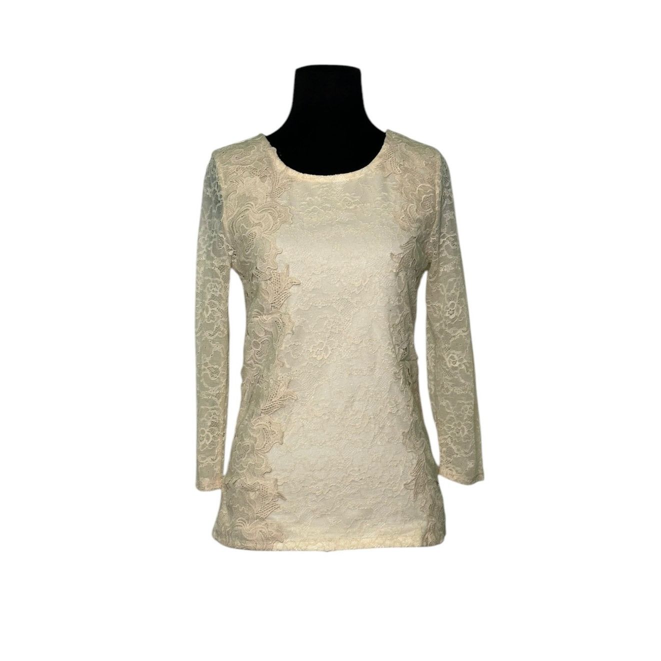 Anthropologie Sunday in Brooklyn cream lace 3/4 sleeves blouse size XS Size XS / US 0-2 / IT 36-38 - 13 Thumbnail