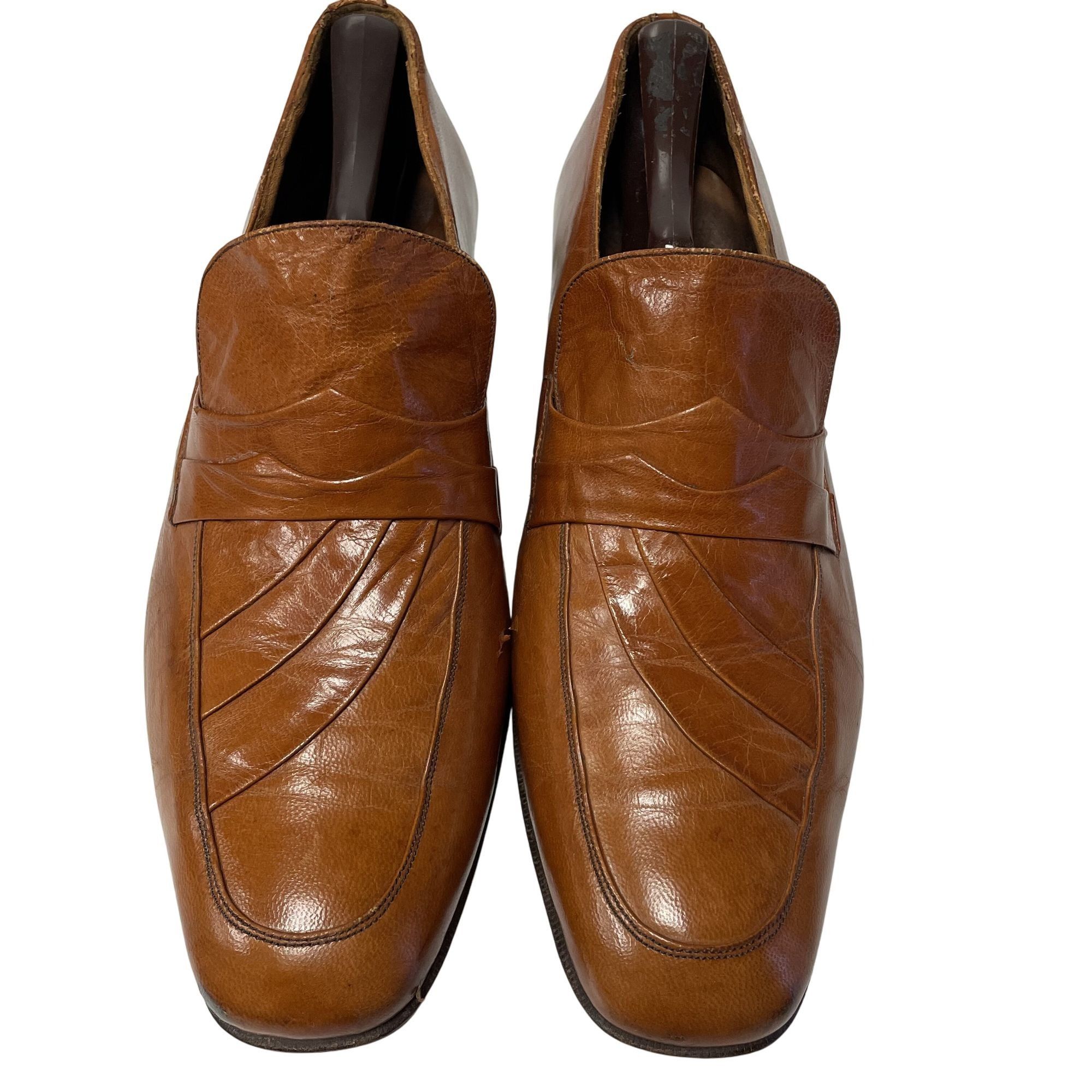 Other Vtg Volare Carlo Leoni Cognac Leather MoD LoGo Swanky Shoes Size US 10 / EU 43 - 3 Thumbnail