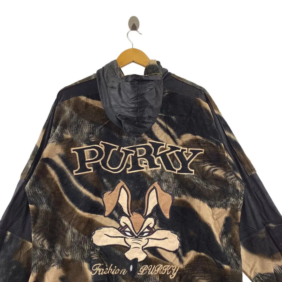 Vintage PURKY WILE COYOTE Cartoon AOP Parka Jacket Hoodie