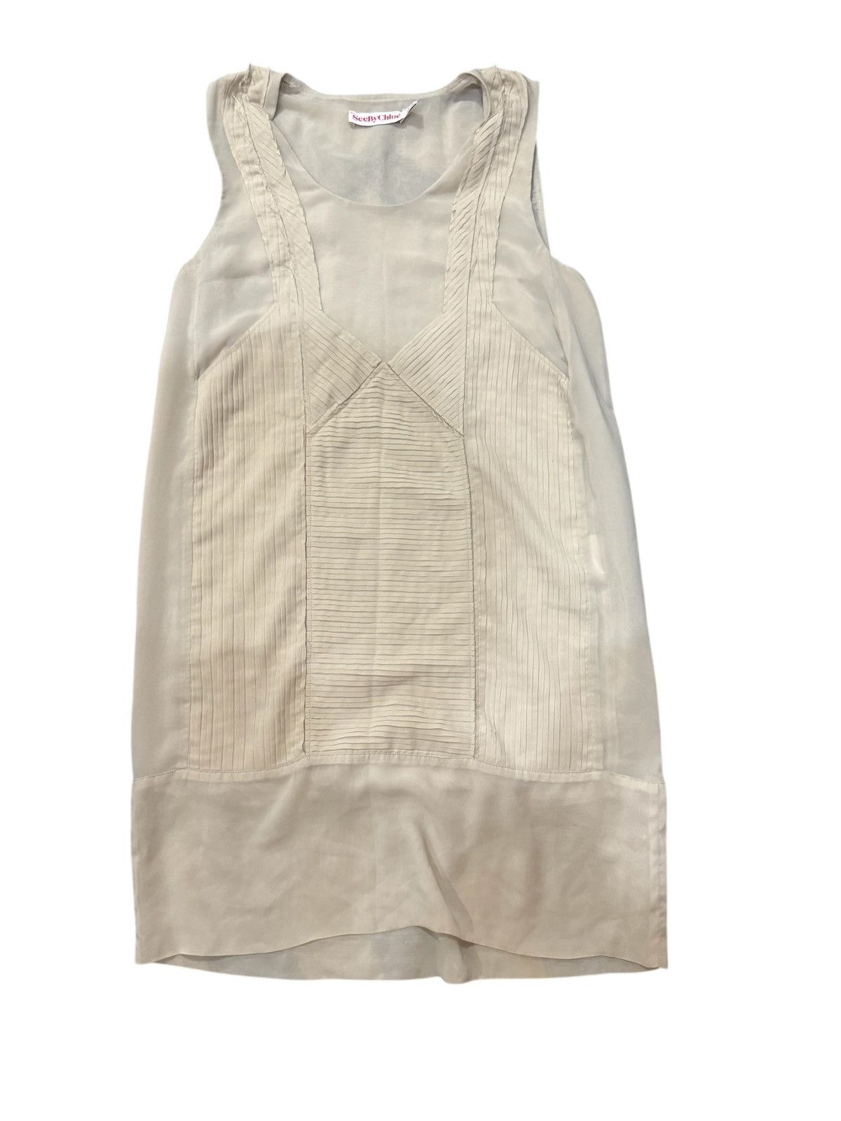 See by Chloe See by Chloe mini dress 2000s beige mini dress sheer parts Size S / US 4 / IT 40 - 3 Thumbnail