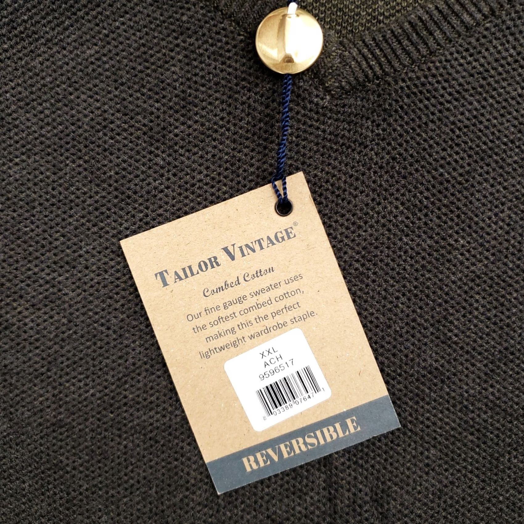 Vintage VINTAGE Tailor Sweater Mens 2XL Gray Pullover Reversible Neck Cotton NEW Size US XXL / EU 58 / 5 - 4 Thumbnail
