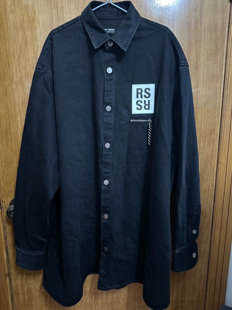Other Raf Simons 20AW Chain Washed Black Silhouette Shirt Jacket Size US M / EU 48-50 / 2 - 1 Thumbnail