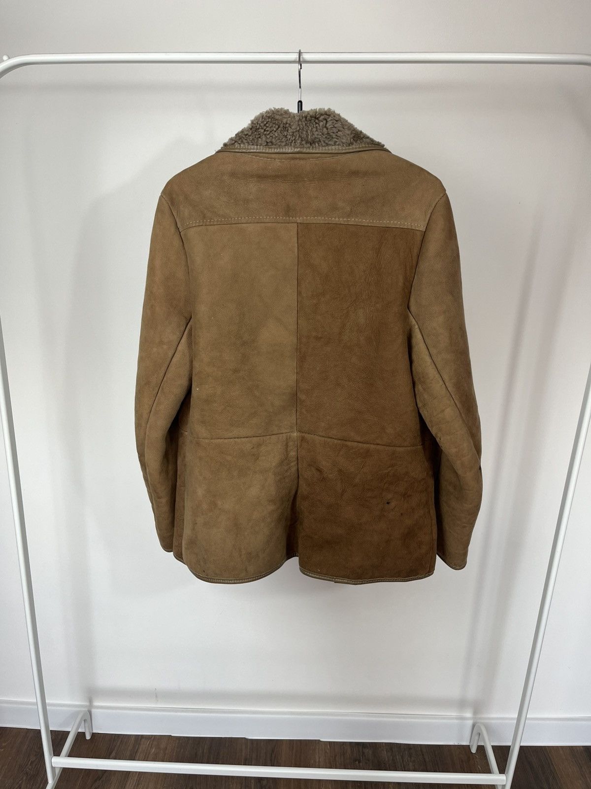 Other Vintage Shearling Sheepskin Coat Brown Real Fur Jacket UK Size M / US 6-8 / IT 42-44 - 14 Thumbnail