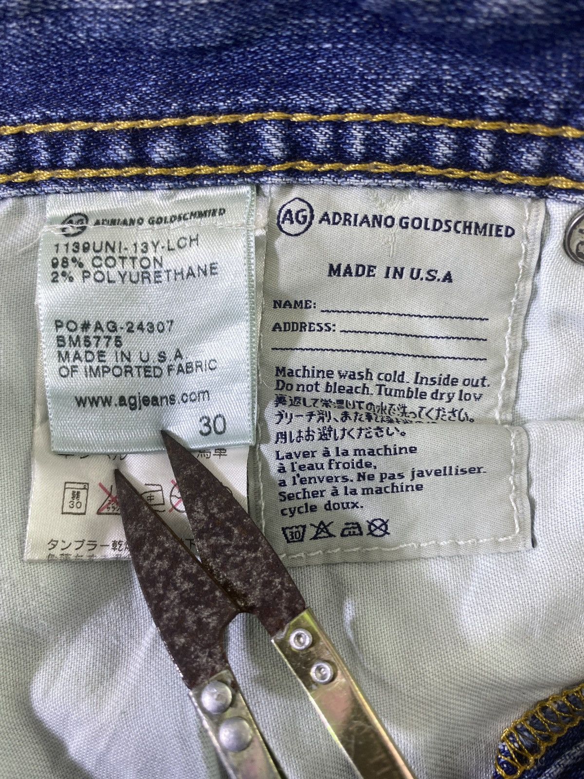 AG Adriano Goldschmied × Japanese Brand AG Adriano Goldschmied Blue Wash Denim - J941 Size 32" / US 10 / IT 46 - 9 Thumbnail