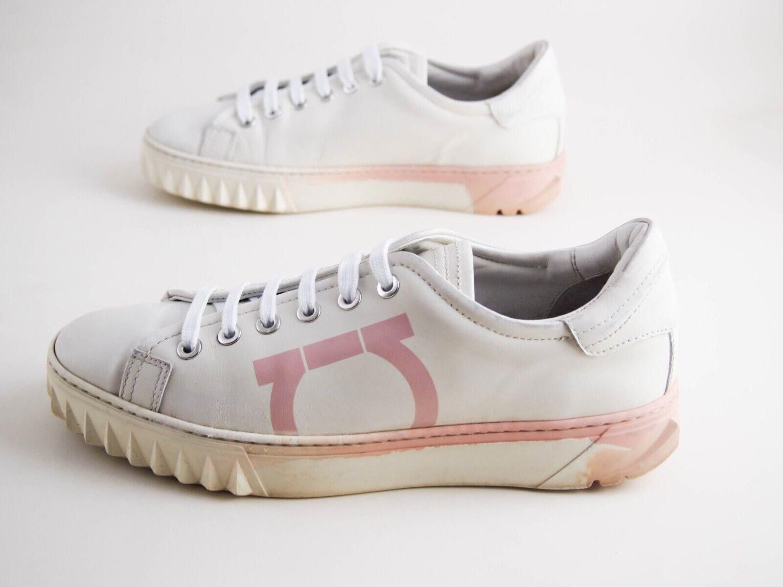 Salvatore Ferragamo Ferragamo Gancio Sneakers White Leather EU 37.5 US 7.5 C Size US 7.5 / IT 37.5 - 2 Thumbnail