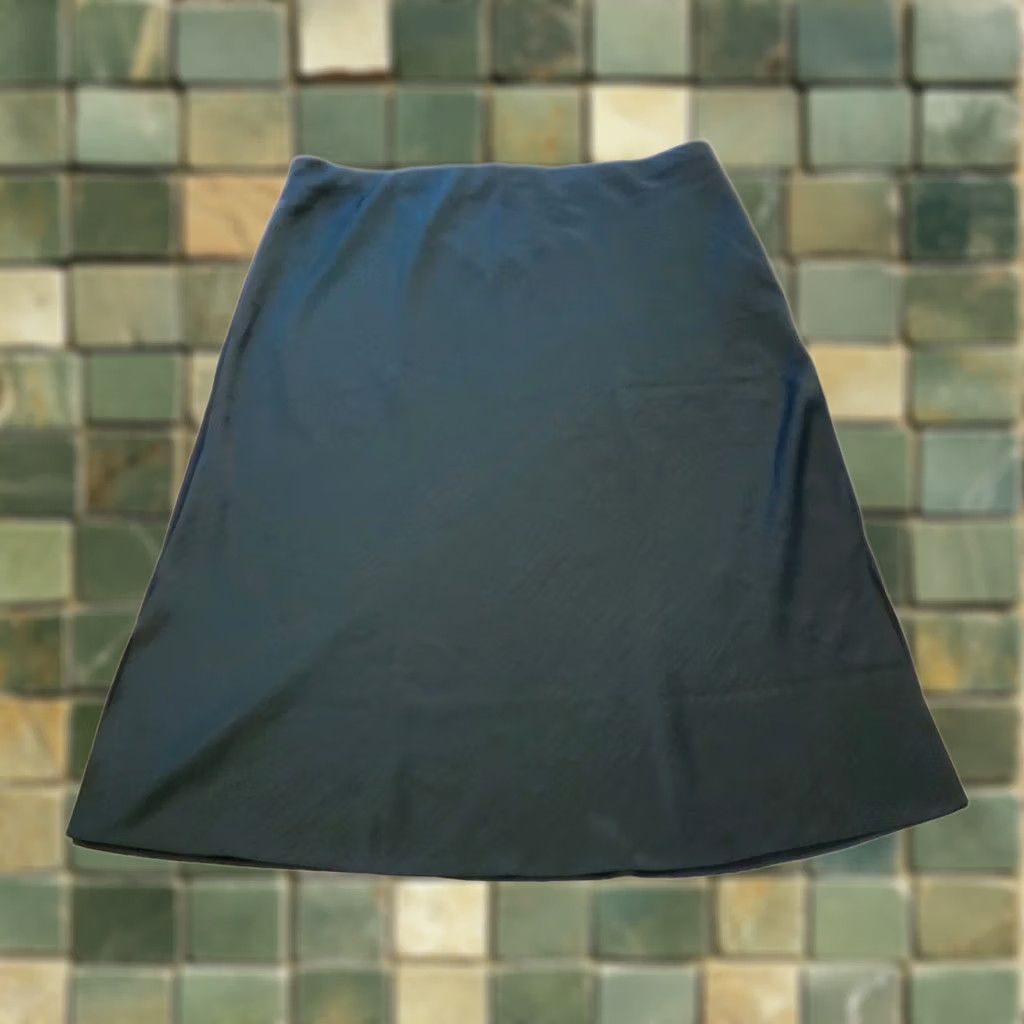 Vintage Universal Standard Womens Green Satin Midi Skirt Large Evening Date Size 36" / US 14 / IT 50 - 1 Thumbnail