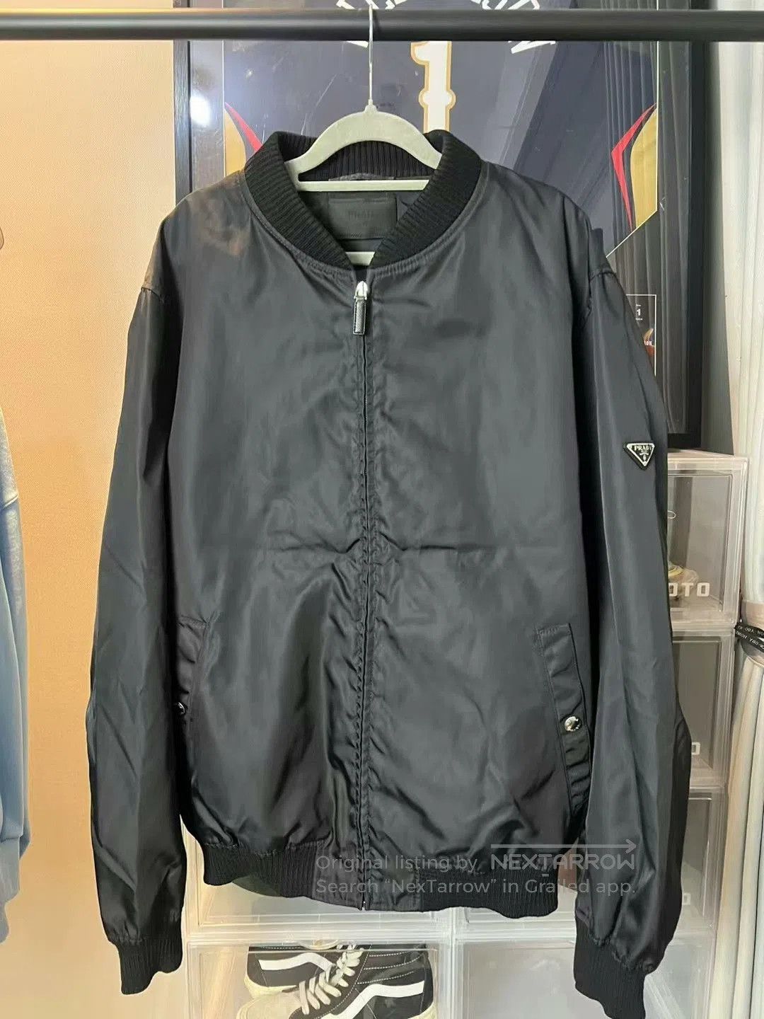 Prada prada nylon triangle logo baseball jacket. Size US XL / EU 56 / 4 - 1 Thumbnail