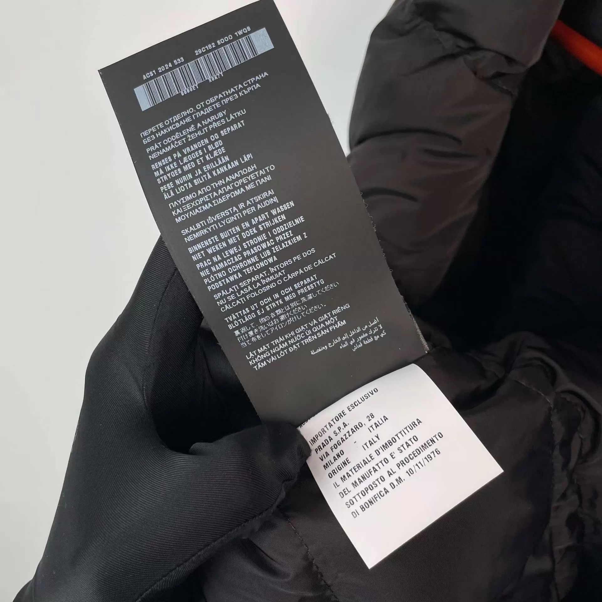 Prada Prada Nylon Down Jacket Black 38 260202ZLJ8M01 Size XS / US 0-2 / IT 36-38 - 8 Thumbnail