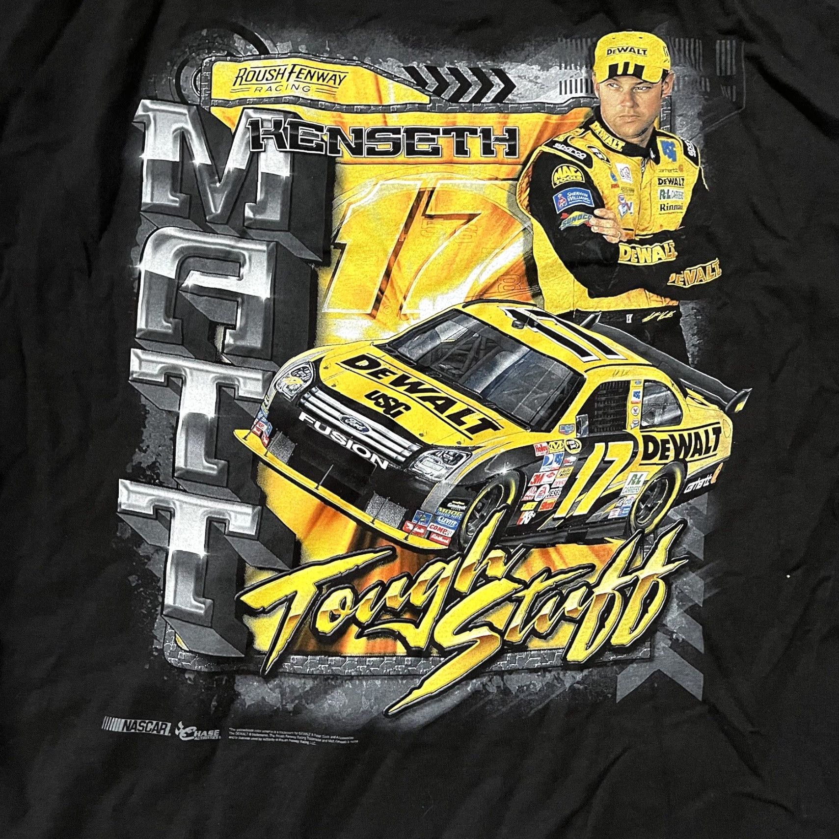 Chase Authentics VINTAGE Matt Kenseth #17 T-Shirt Mens XL Black Nascar Dewalt Racing Double Sided Size US XL / EU 56 / 4 - 5 Thumbnail