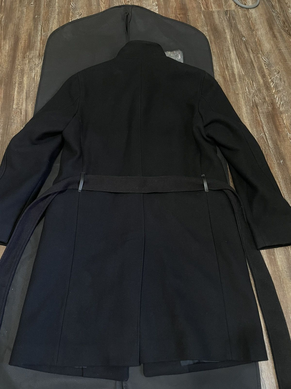 Theory Belvin Custom Belted Coat Black Wool Blend Single Breasted Size US M / EU 48-50 / 2 - 3 Thumbnail