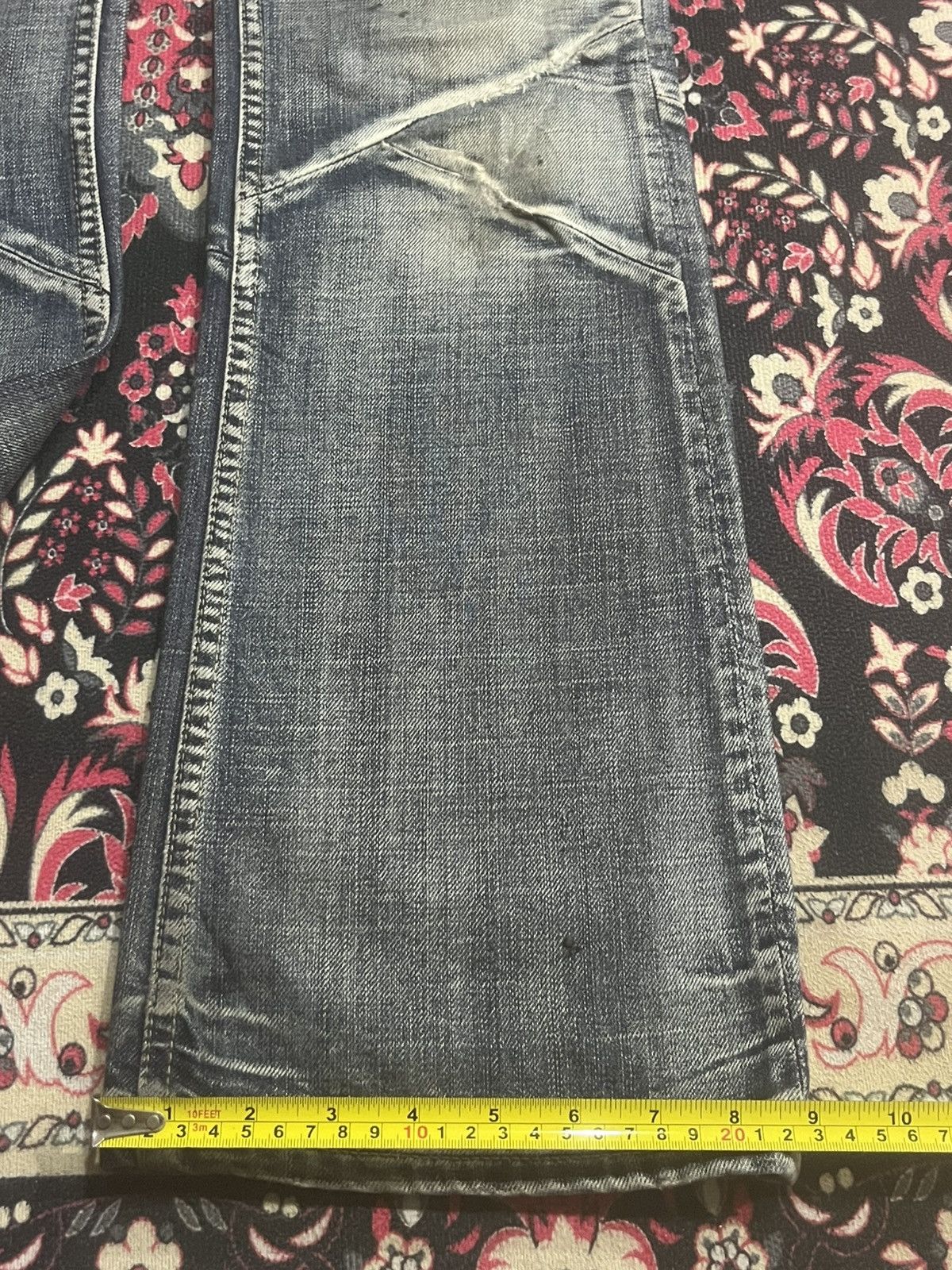 Tornado Mart Japanese Edge x Ruppert Dark Washed Distressed Flare Jeans Size US 30 / EU 46 - 13 Thumbnail