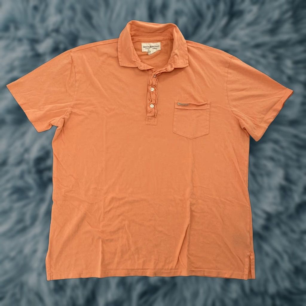 Vintage VINTAGE Denim & Supply Ralph Lauren Polo Shirt XL Orange Solid Short Sleeve Casual Mens Size US XL / EU 56 / 4 - 1 Thumbnail