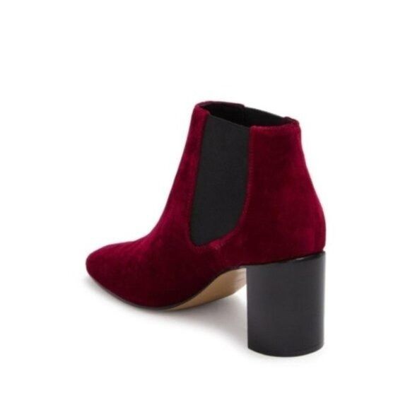 Rag & Bone Womens Red Velvet Chelsea Pull On Chunky Heeled B