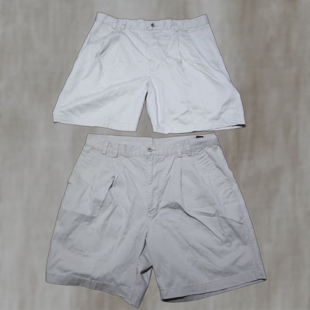 Vintage Greg Norman Shorts Chino Men 36 Beige Pleated Front Pockets Cargo Pocket Vintage: No Size US 36 / EU 52 - 1 Thumbnail
