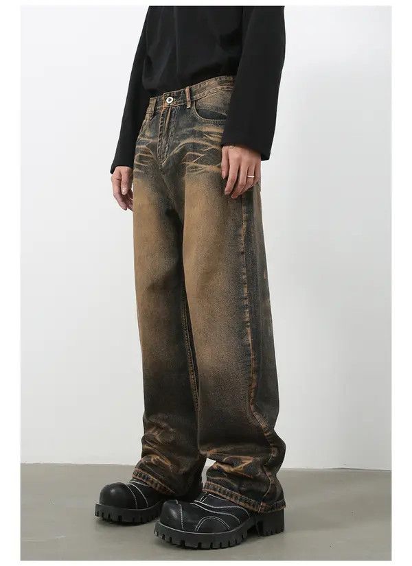 Japanese Brand American street scratched vintage distressed loose jeans Size US 32 / EU 48 - 5 Thumbnail