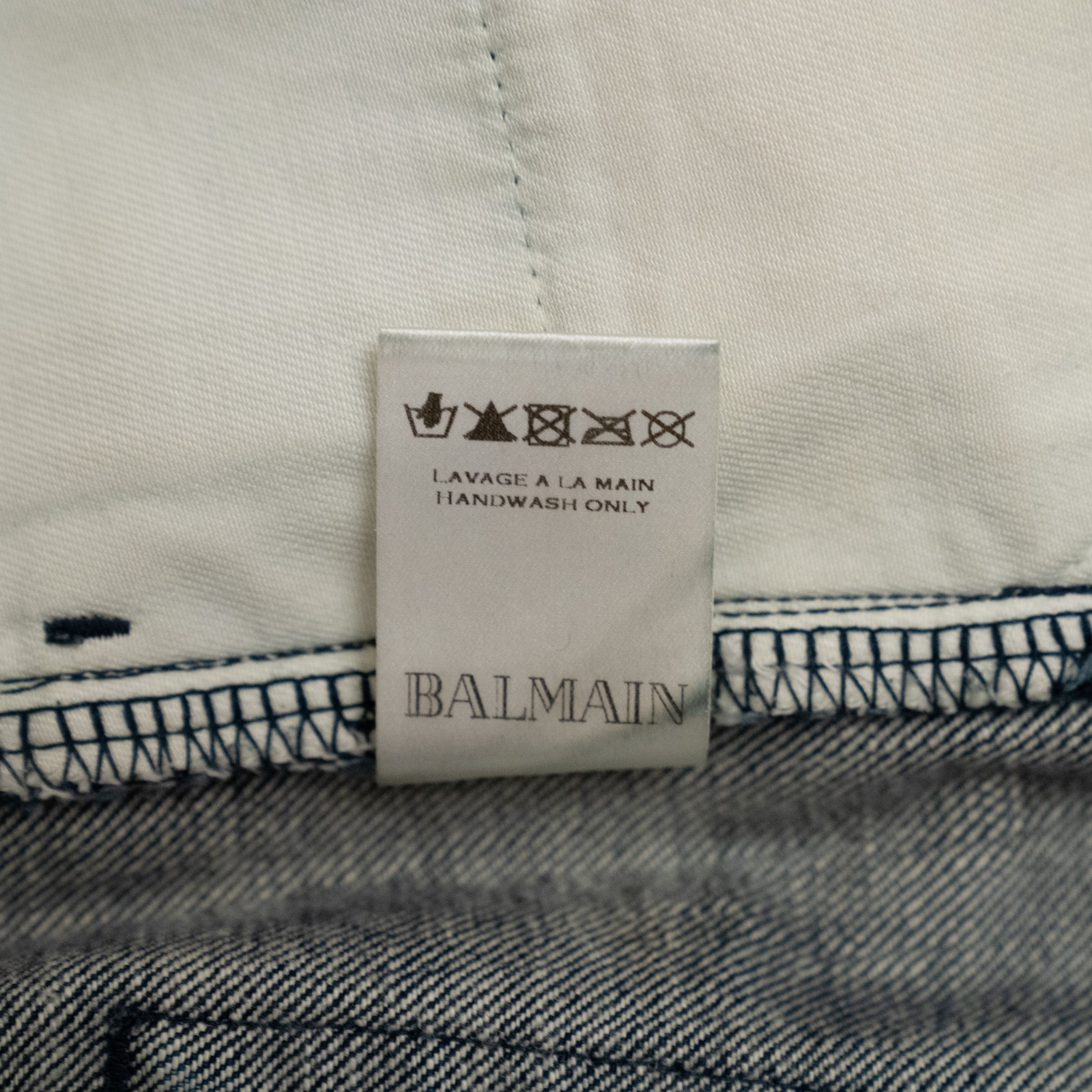 Balmain 2012FW 3D BIKER DEEP BLUE DENIM Decarnin Era Style Size US 27 - 23 Thumbnail