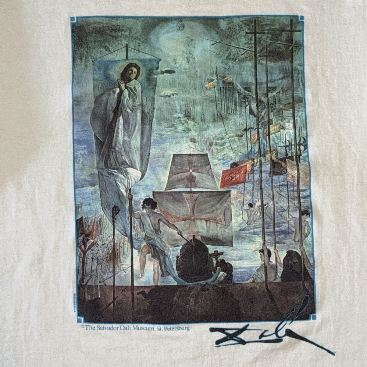 Jerzees Salvador Dali The Discovery of America art tee shirt Size US L / EU 52-54 / 3 - 2 Thumbnail