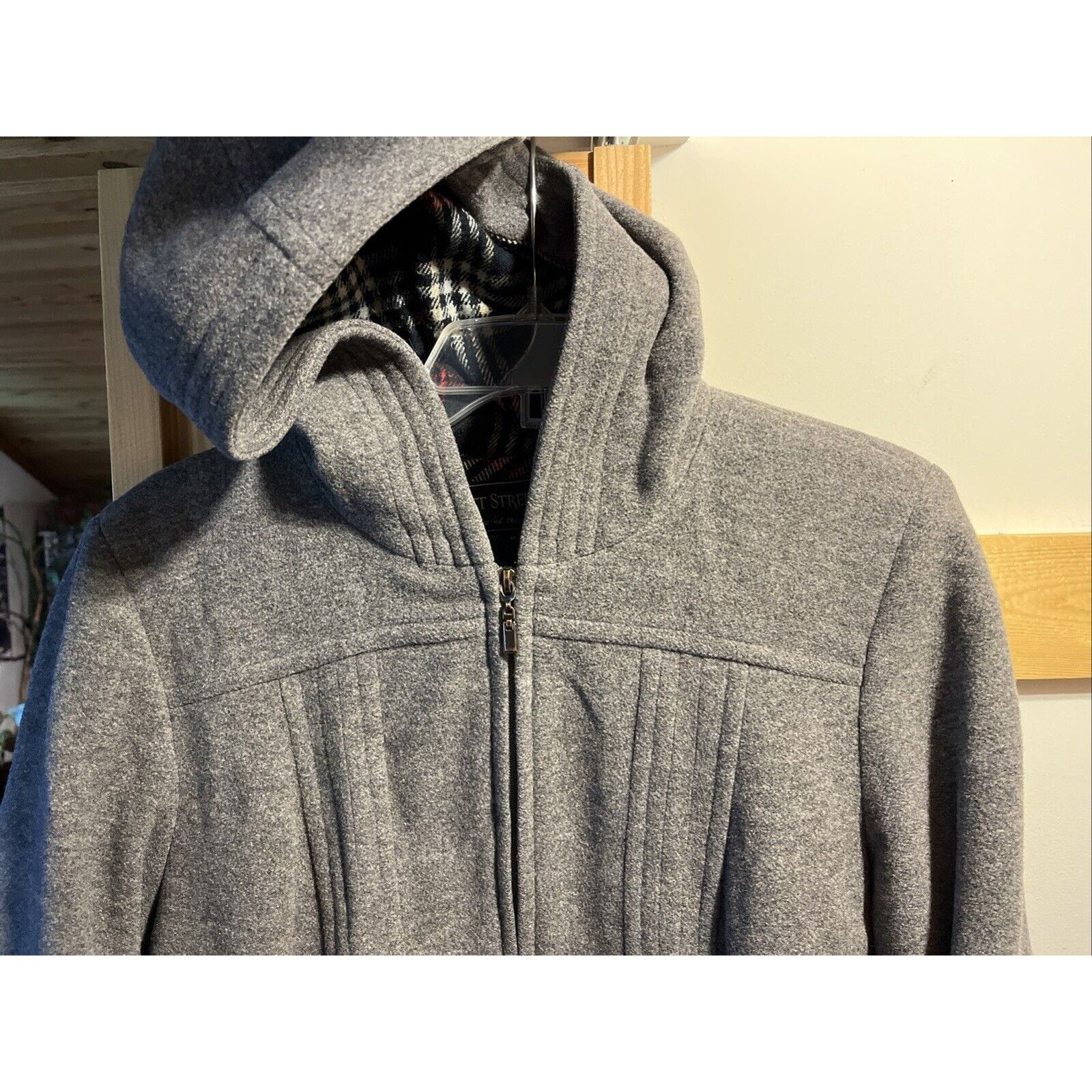 Other Fleet Street Ltd Wool Blend Hooded Coat Jacket Medium Gray Size M / US 6-8 / IT 42-44 - 4 Thumbnail