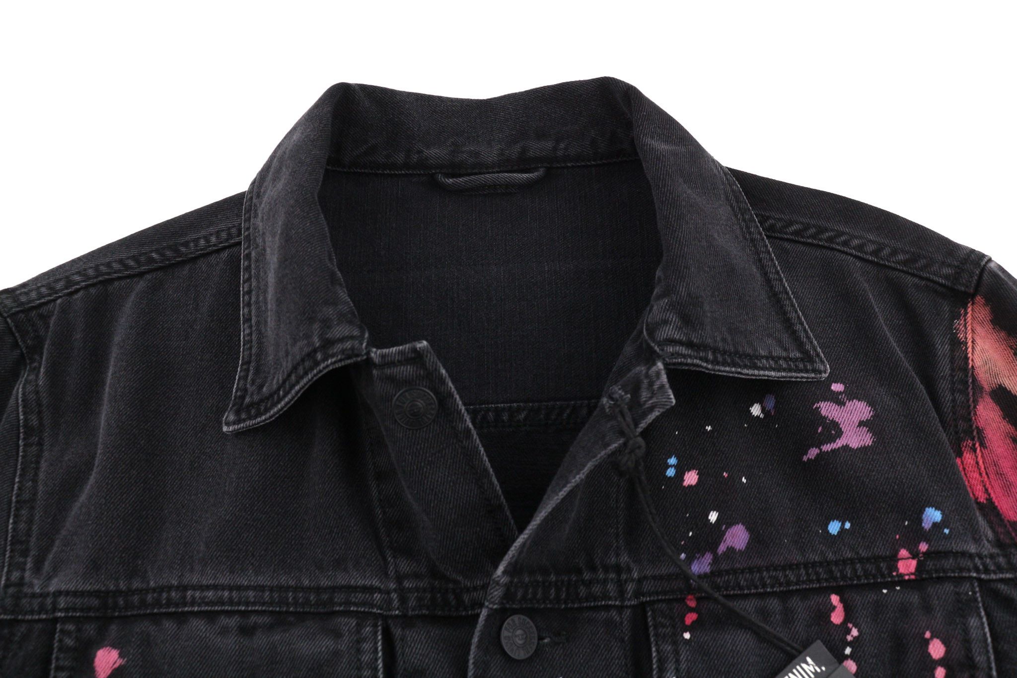 Diesel NHILL-C-SP M Black Denim Trucker Polo Neck Jacket 81751 Size US M / EU 48-50 / 2 - 4 Thumbnail
