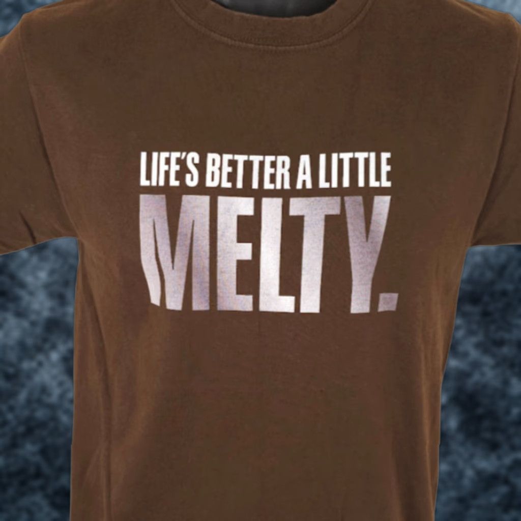 Hanes Lifes Better A Little Melty T Shirt Mens Small Brown Chocolate Snack Tee Size US S / EU 44-46 / 1 - 1 Thumbnail