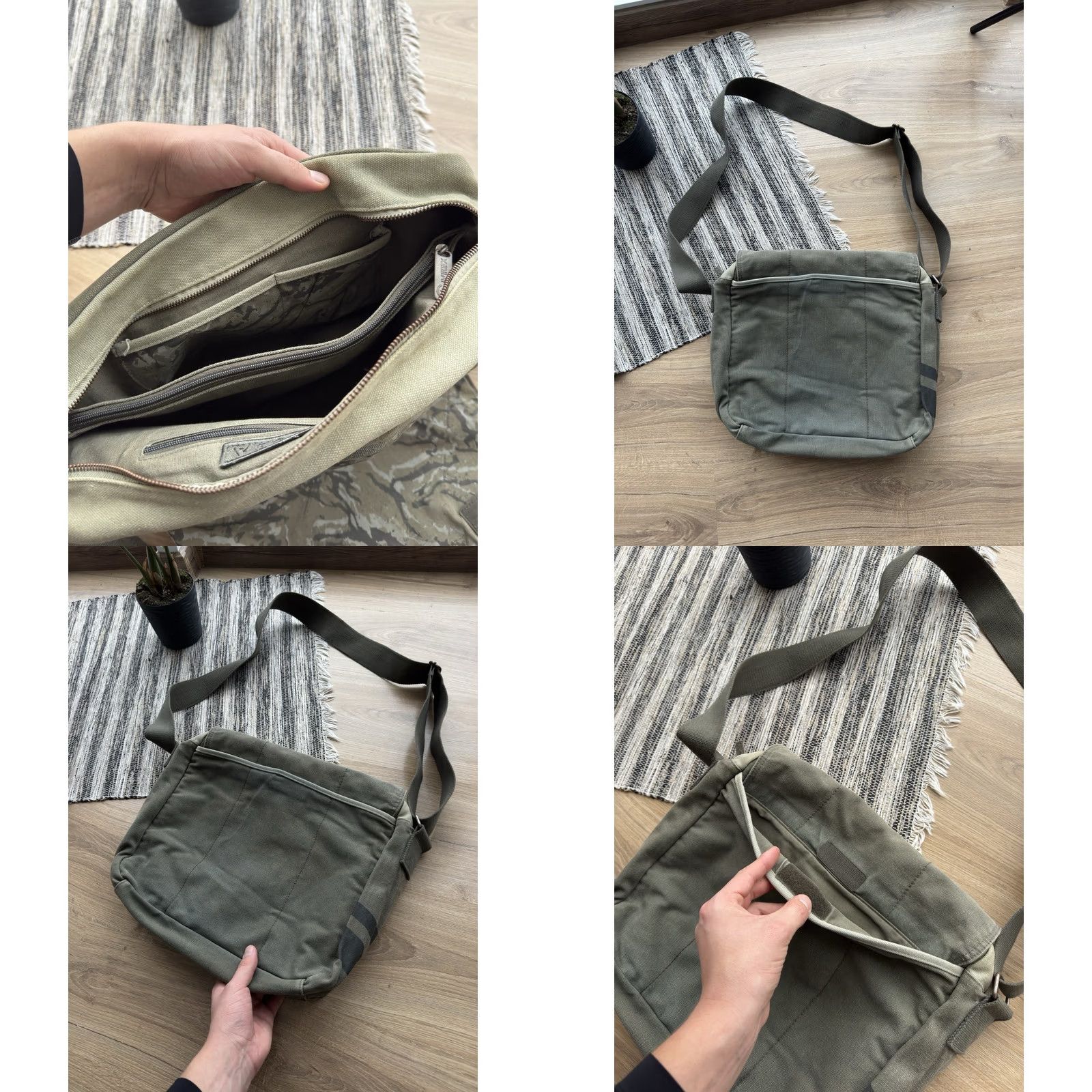 Avirex VINTAGE Avirex USA ARMY Military Crossbody Shoulder Bag Men Large Green 90s Retro Casual Size ONE SIZE - 9 Thumbnail