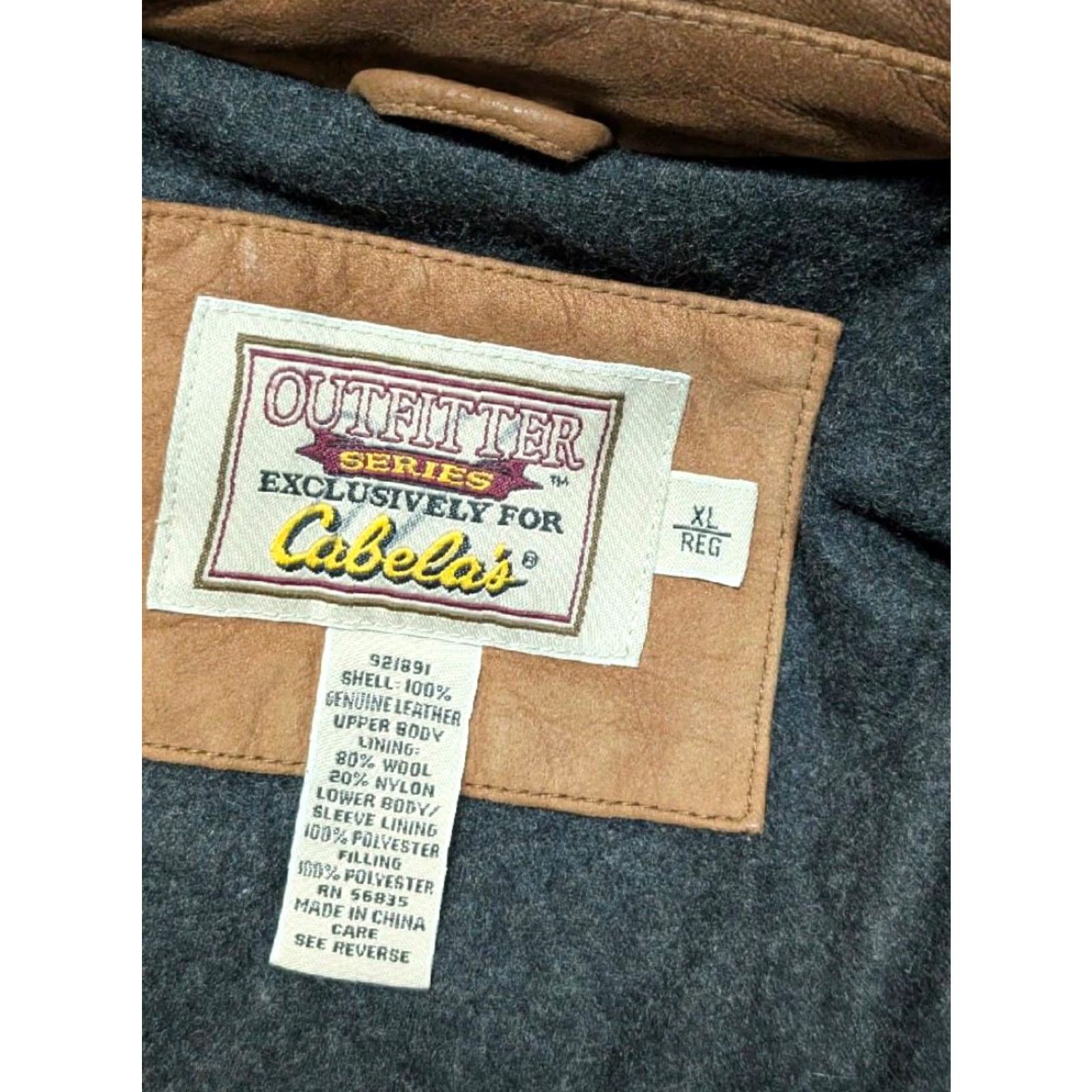 Vintage VINTAGE Cabela's bomber jacket Leather Suede Cowhide XL Brown Mens Jacket 46-48 Flight Flyers Size US XL / EU 56 / 4 - 5 Thumbnail