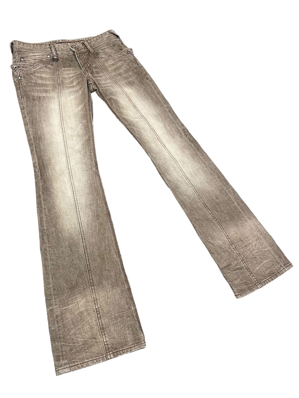 Nicole Club 🔥NICOLE CLUB Distressed Brown Stretch Denim Flare Jeans Size 30" / US 8 / IT 44 - 4 Thumbnail