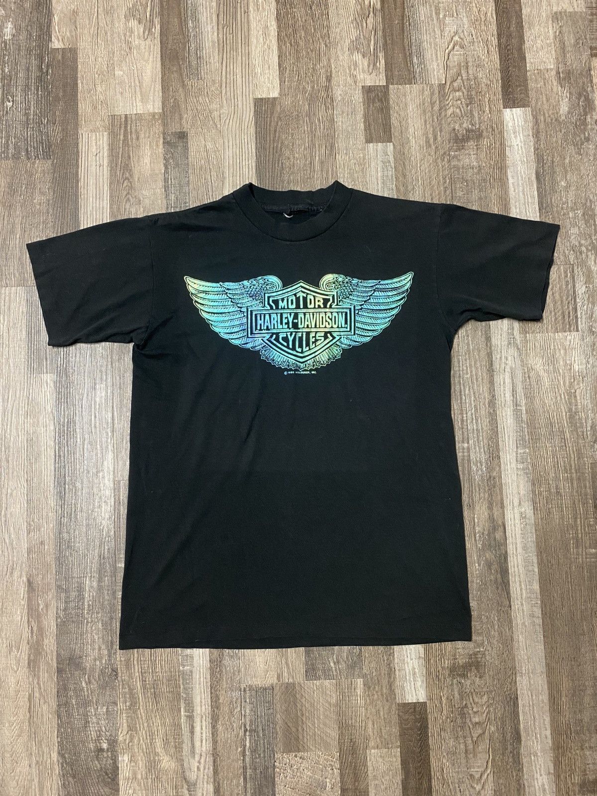 Harley Davidson Vintage 1990 Harley Davidson Single Stitch Iridescent Tee Size US M / EU 48-50 / 2 - 1 Thumbnail