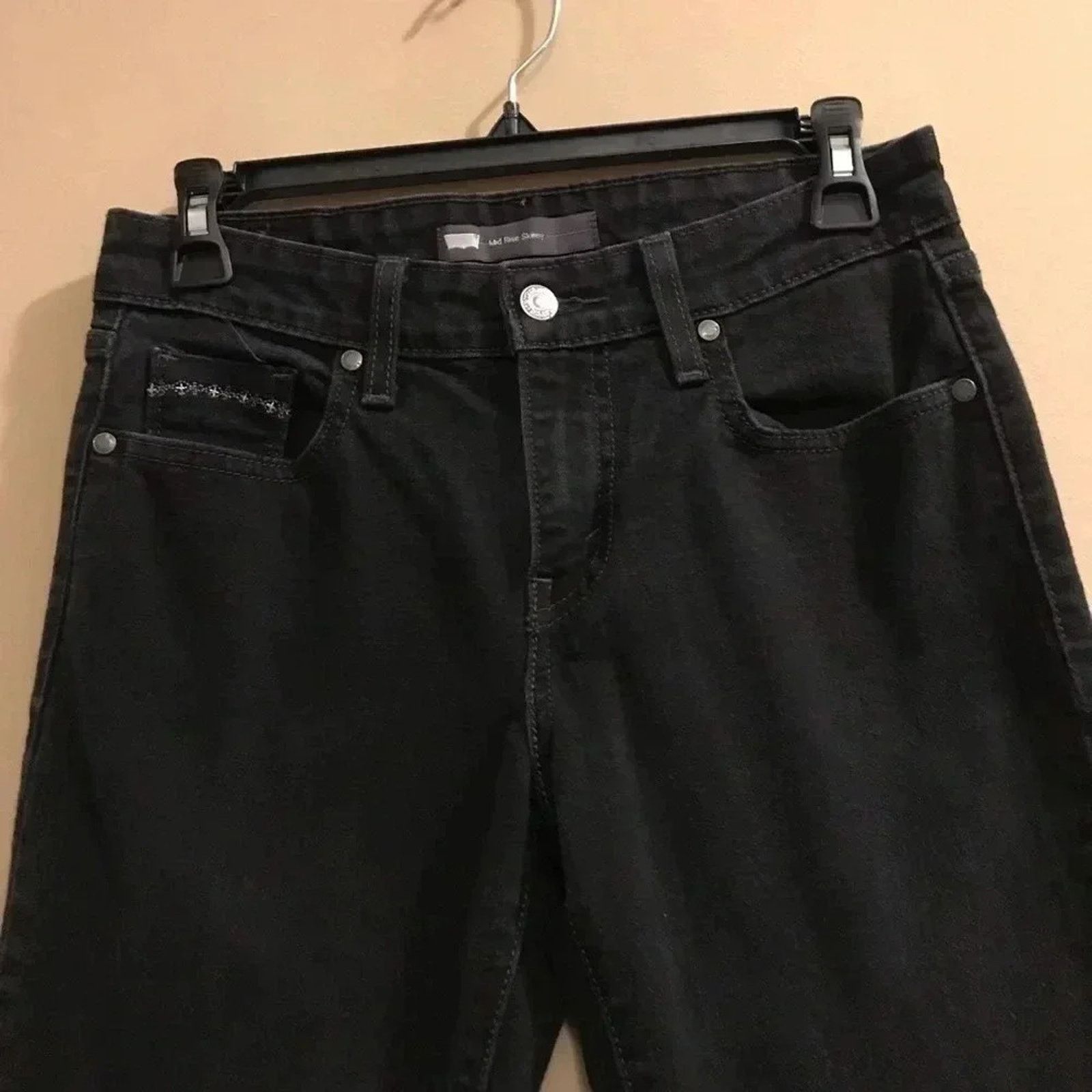 Levi's Levi's Stretch Mid Rise Skinny Black Jeans Womens Size 27" / US 4 / IT 40 - 3 Thumbnail