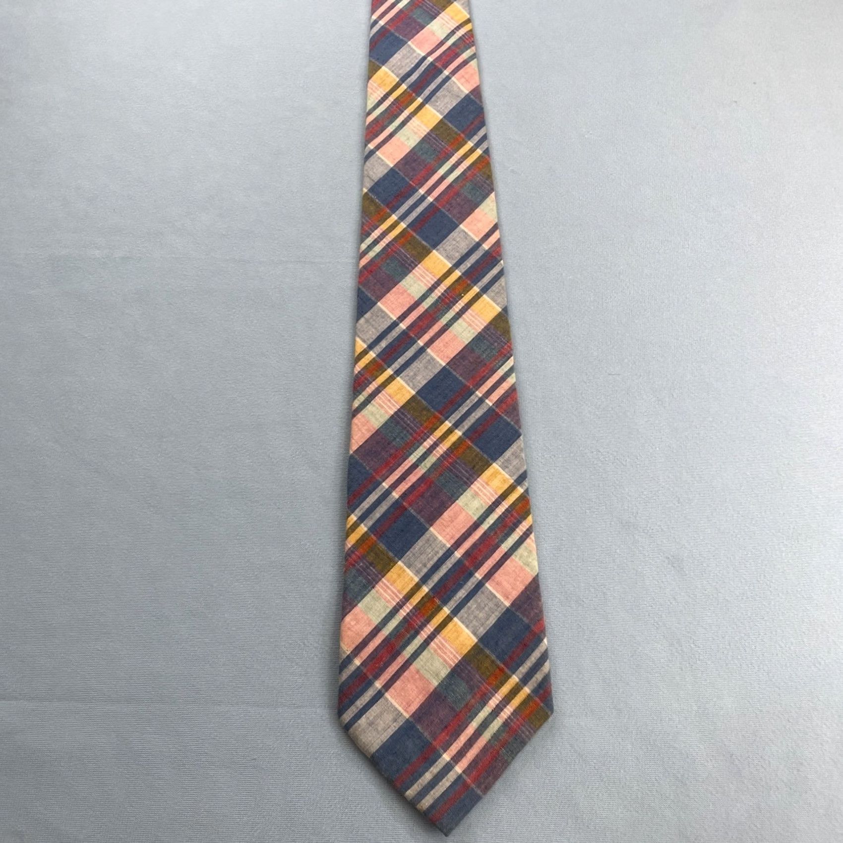 Jos. A. Bank VINTAGE Jos. A Bank Collect Cotton Hand-Made USA Plaid Tie Texture Vtg Necktie 4x58" Cap Size ONE SIZE - 6 Thumbnail