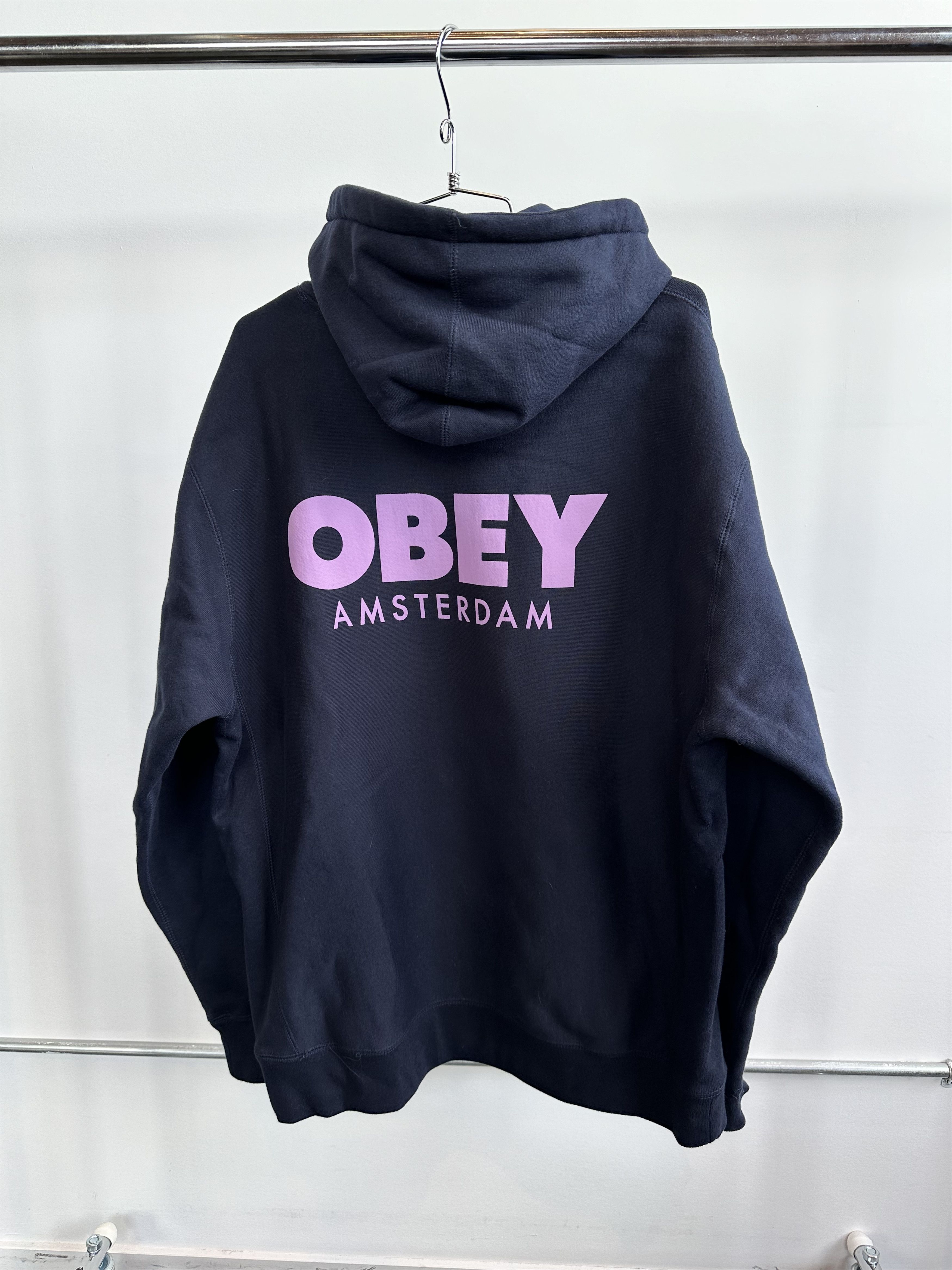 image of Obey Amsterdam Hoodie XL in Navy, Men's