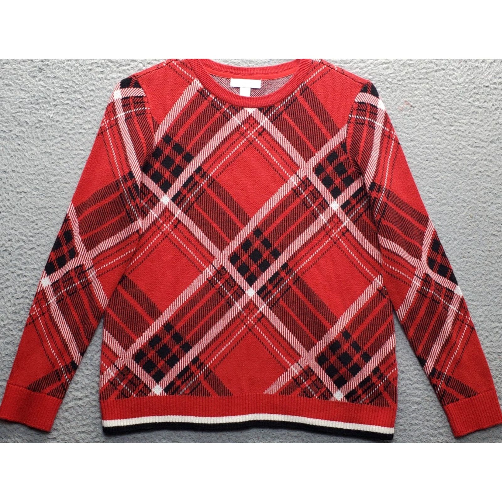 Charter Club Charter Club Sweater Womens PM Multicolor Plaid Crew Neck Pullover Knit Raglan Long Sleeve Casual Size M / US 6-8 / IT 42-44 - 2 Thumbnail