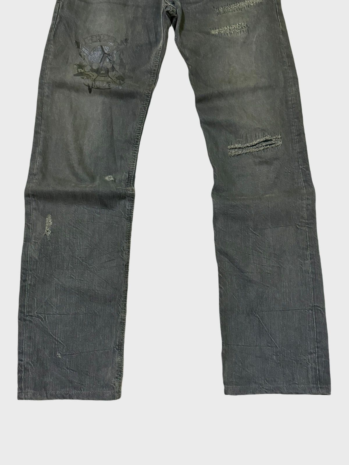 Edwin × Hysteric Glamour Vintage Edwin 502 Studs Skull Distressed Denim Size US 30 / EU 46 - 6 Thumbnail